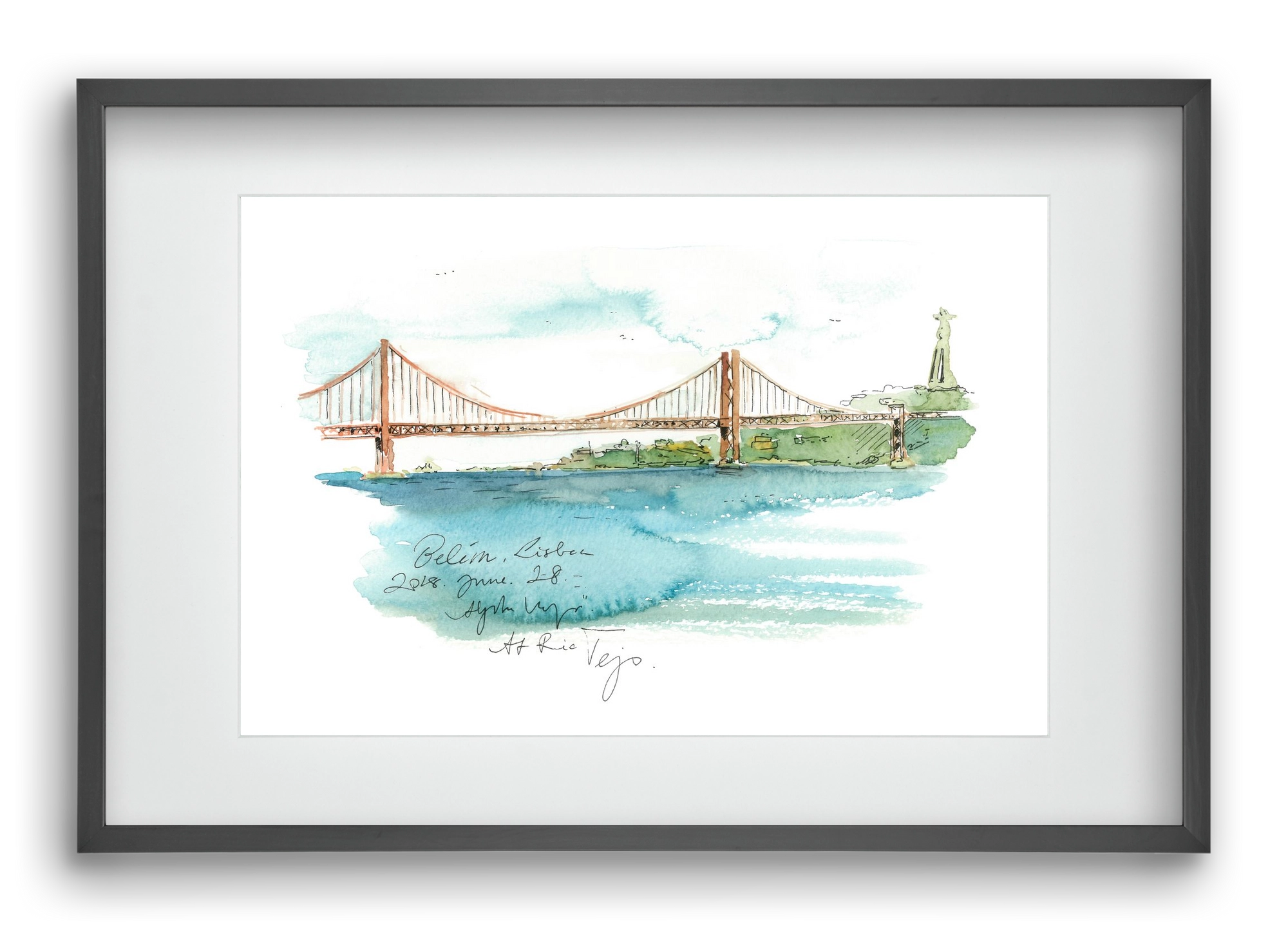 LISBON AQUARELLE NO.26, 60x40 cm (45x30 cm), Fekete keret, paszpartuval