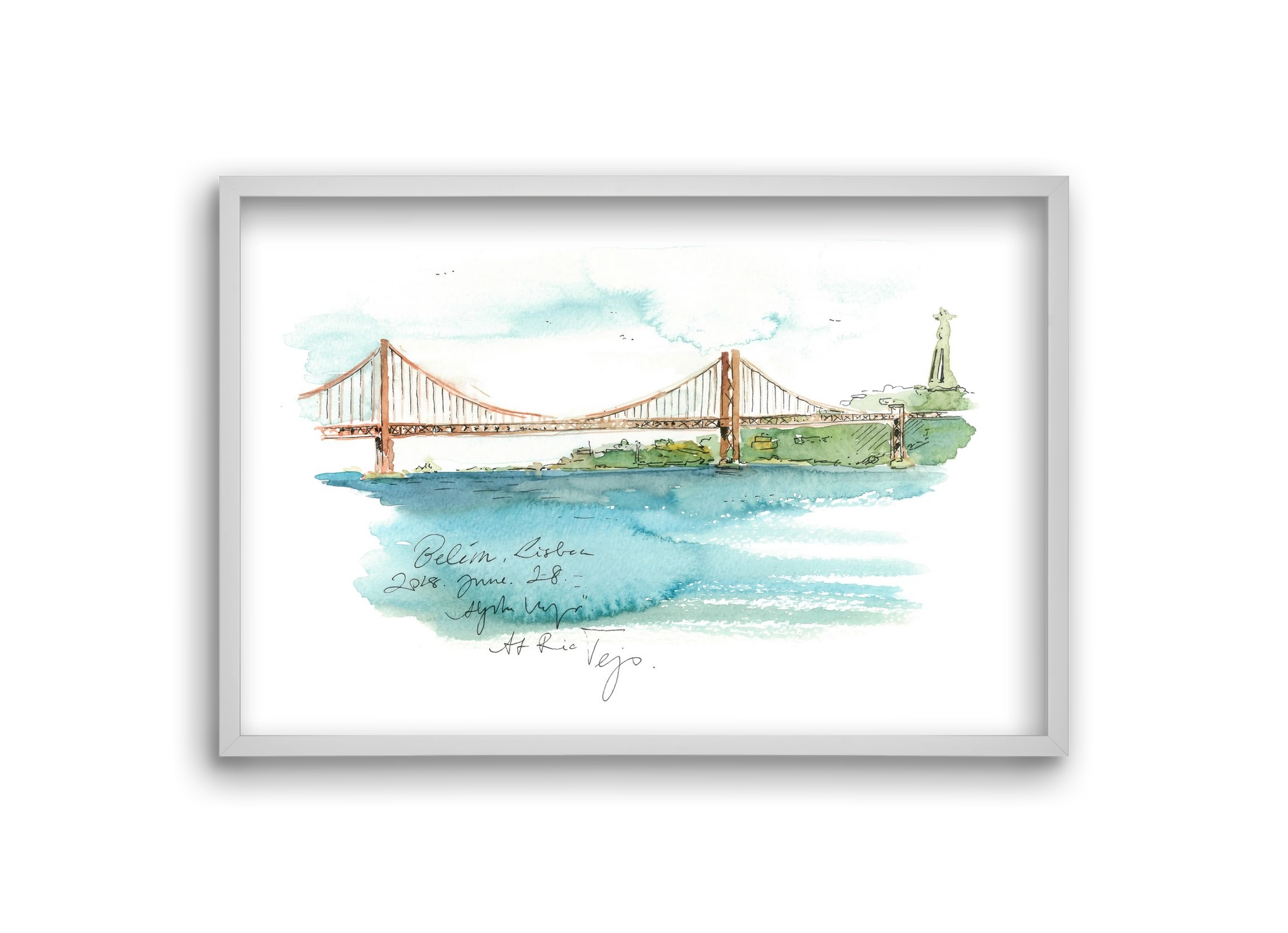 LISBON AQUARELLE NO.26, 30x20 cm (30x20 cm), Fehér keret