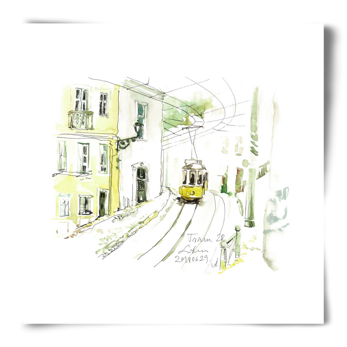 LISBON AQUARELLE NO.27, 50x50 cm, Keret nélkül
