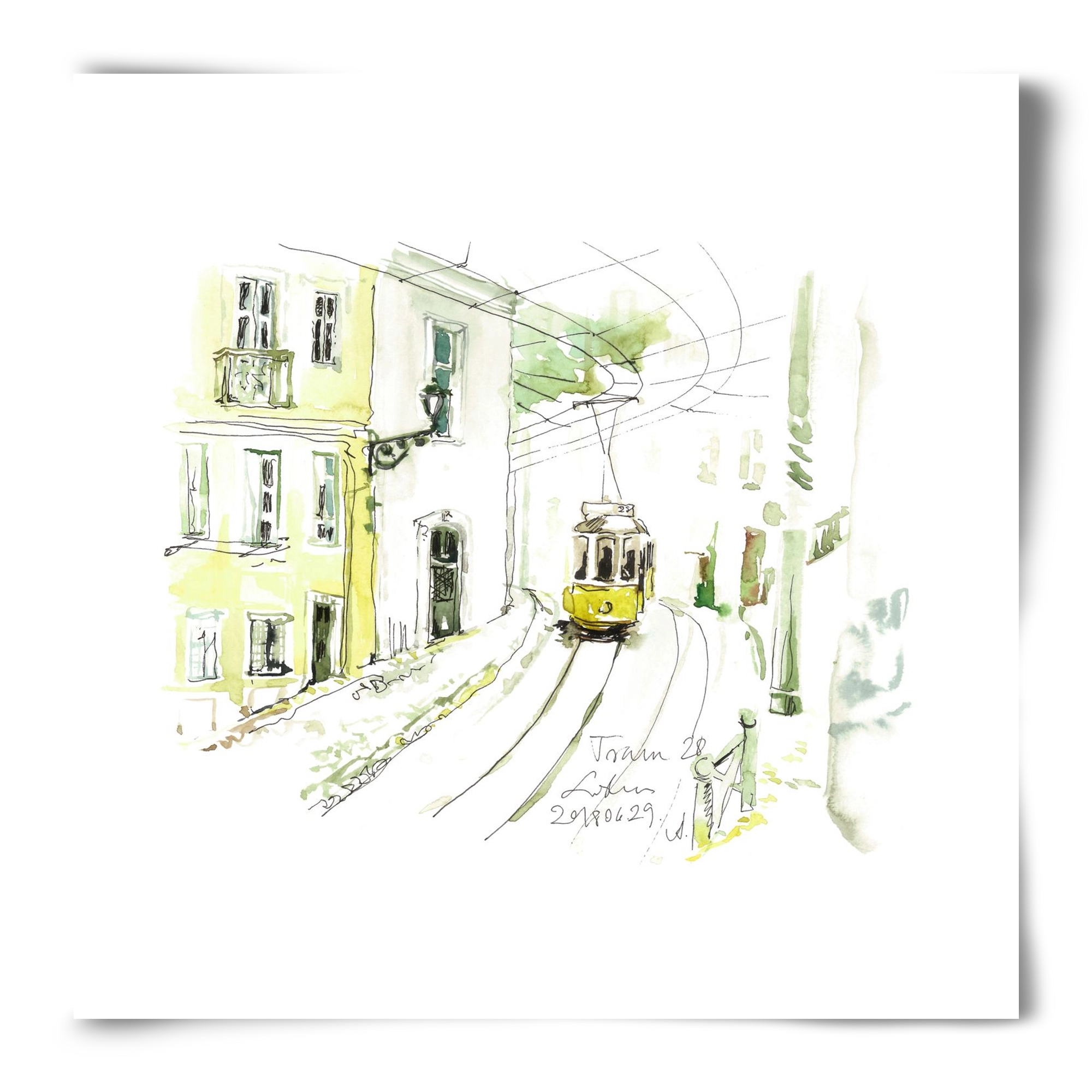 LISBON AQUARELLE NO.27, 50x50 cm, Keret nélkül