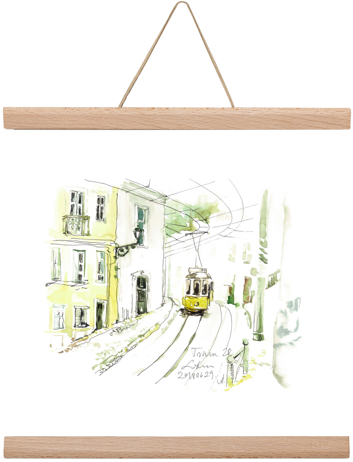 LISBON AQUARELLE NO.27, 30x30 cm (30x30 cm), Tölgy akasztó