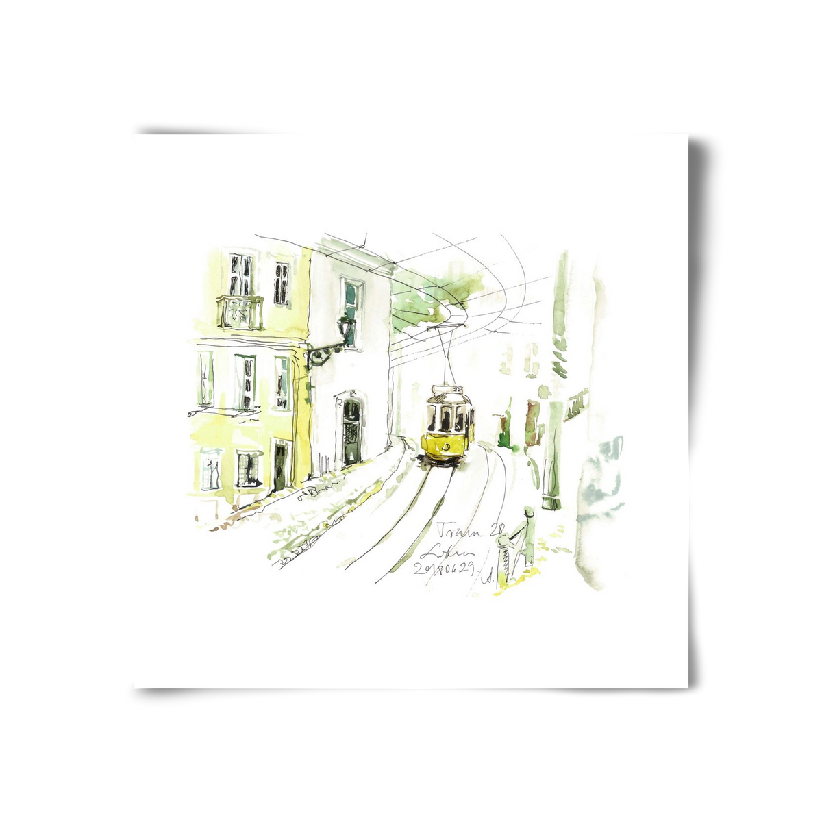 LISBON AQUARELLE NO.27, 30x30 cm, Keret nélkül