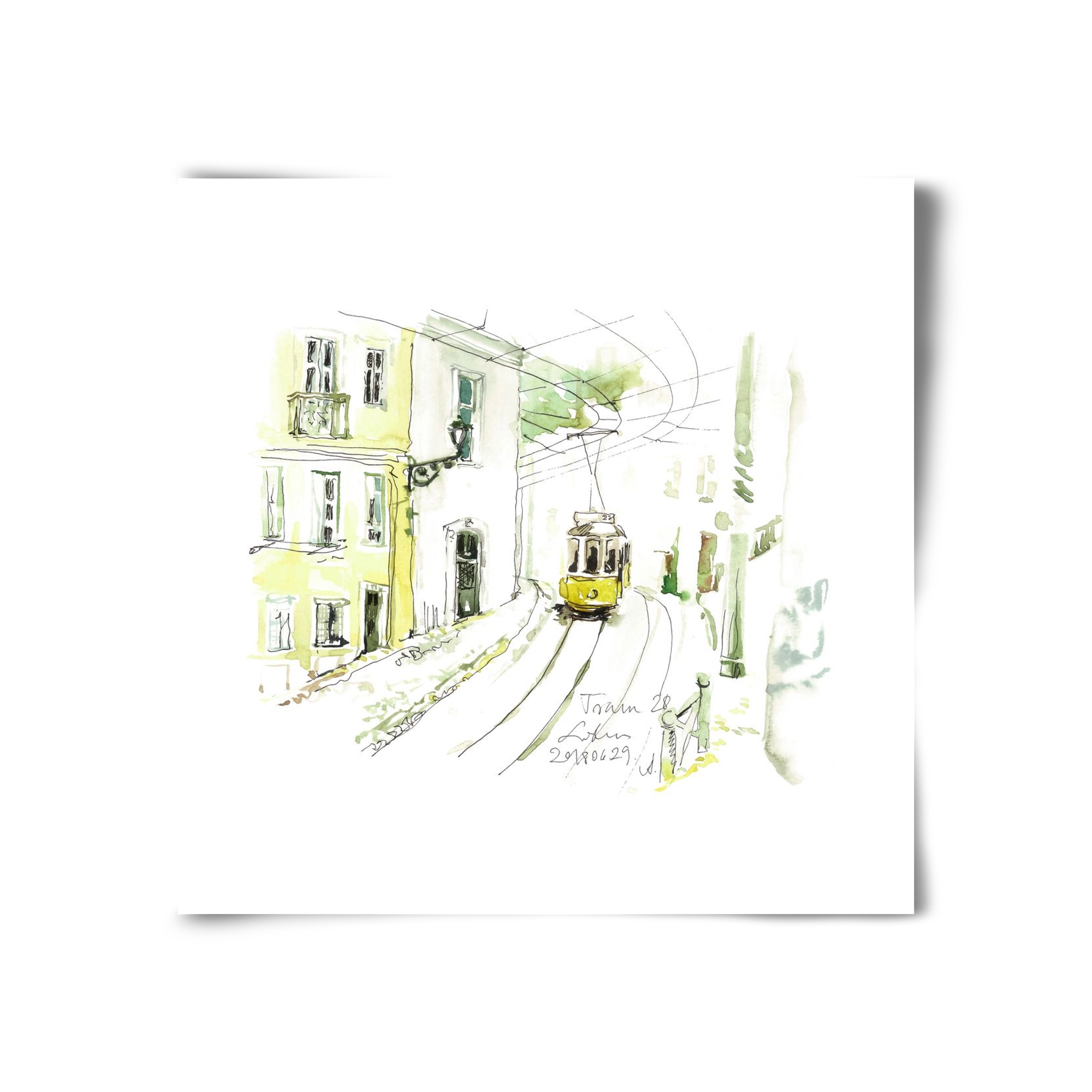 LISBON AQUARELLE NO.27, 30x30 cm, Keret nélkül