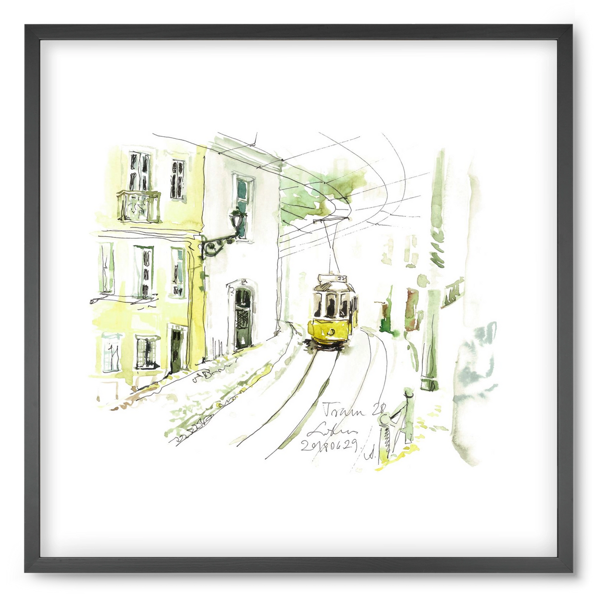 LISBON AQUARELLE NO.27, 50x50 cm (50x50 cm), Fekete keret