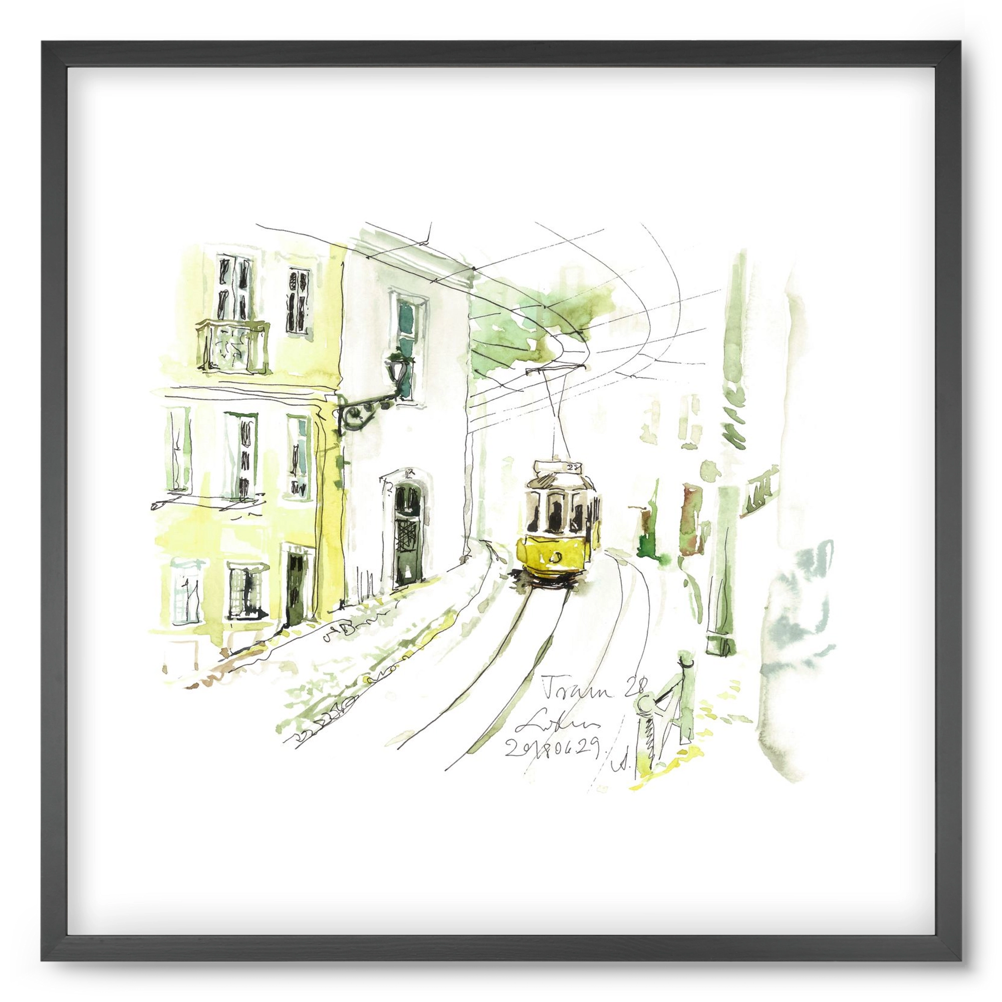 LISBON AQUARELLE NO.27, 50x50 cm (50x50 cm), Fekete keret