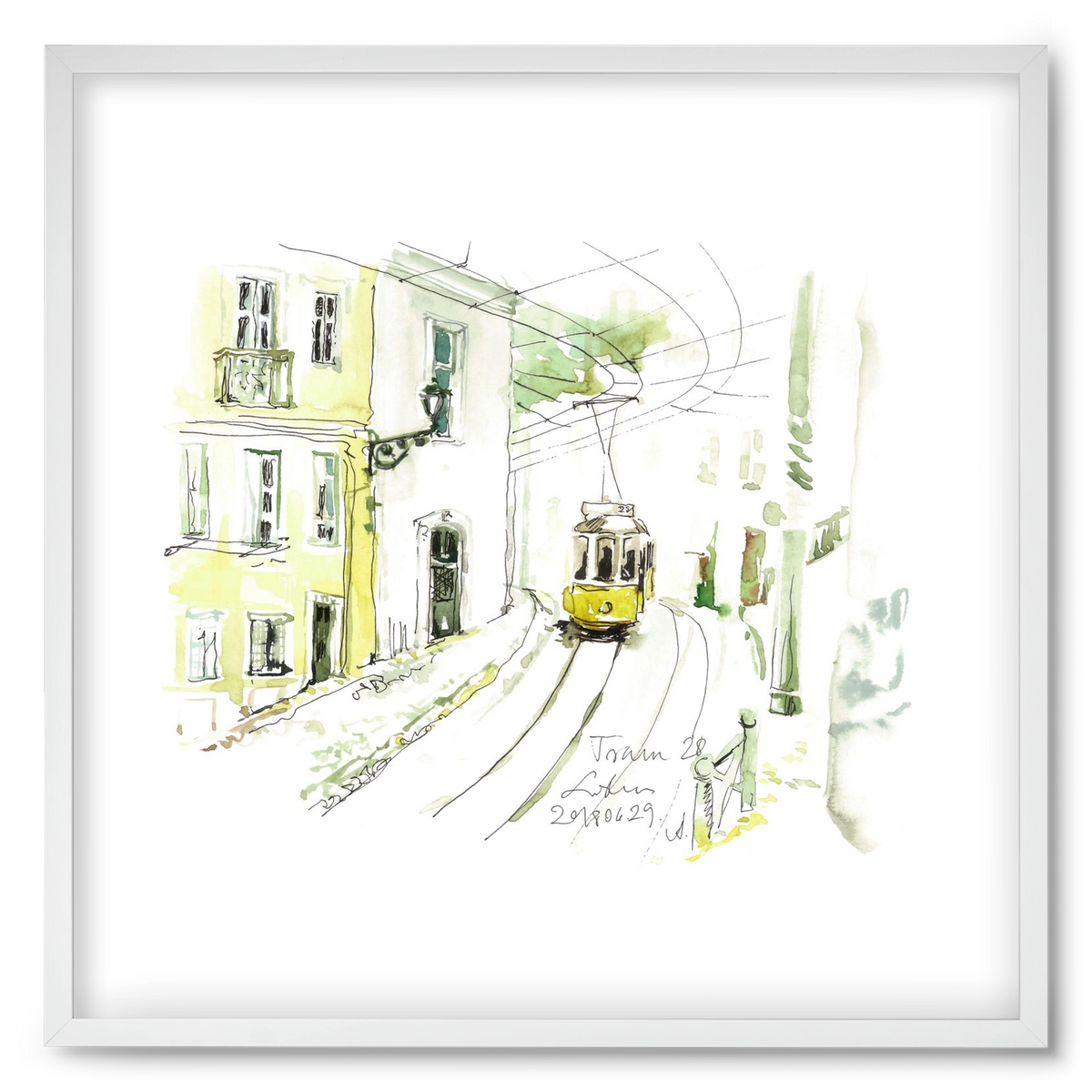 LISBON AQUARELLE NO.27, 50x50 cm (50x50 cm), Fehér keret