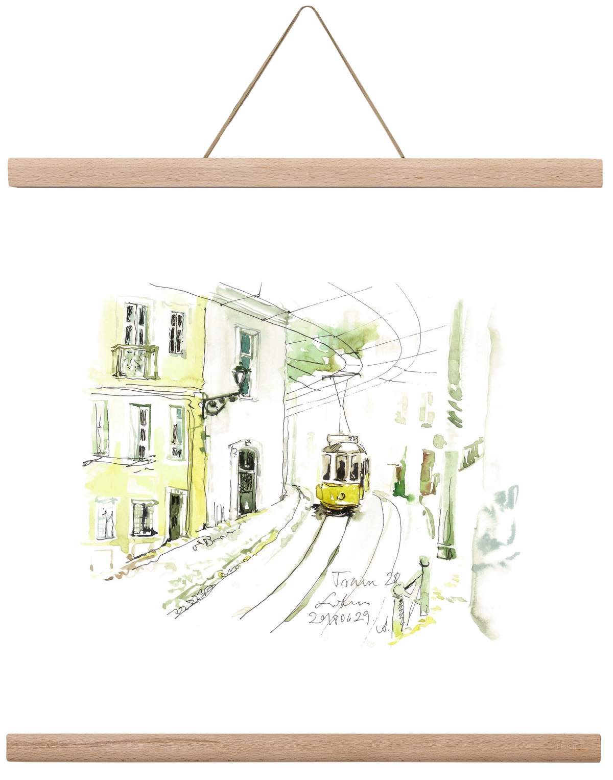 LISBON AQUARELLE NO.27, 40x40 cm (40x40 cm), Tölgy akasztó