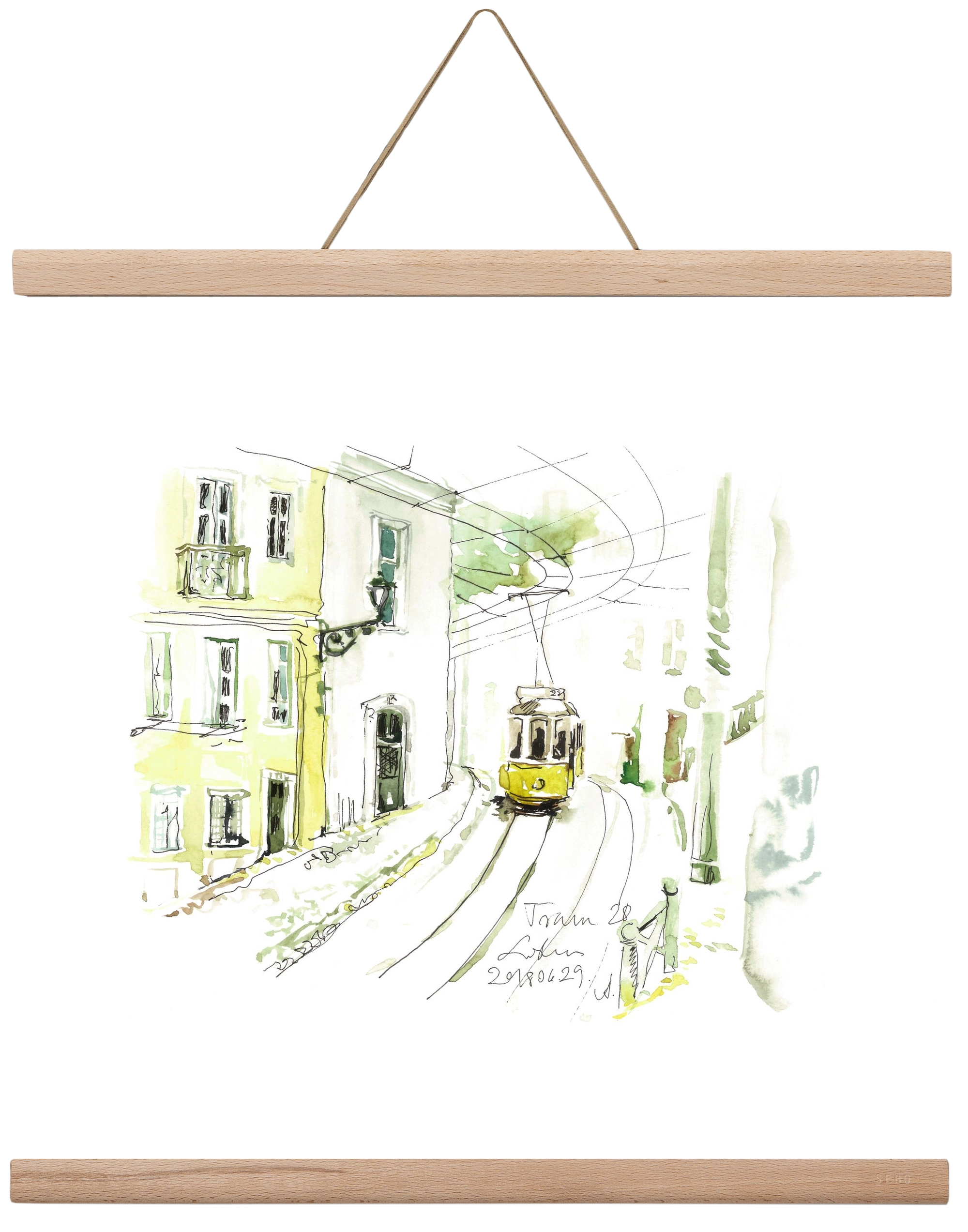 LISBON AQUARELLE NO.27, 40x40 cm (40x40 cm), Tölgy akasztó