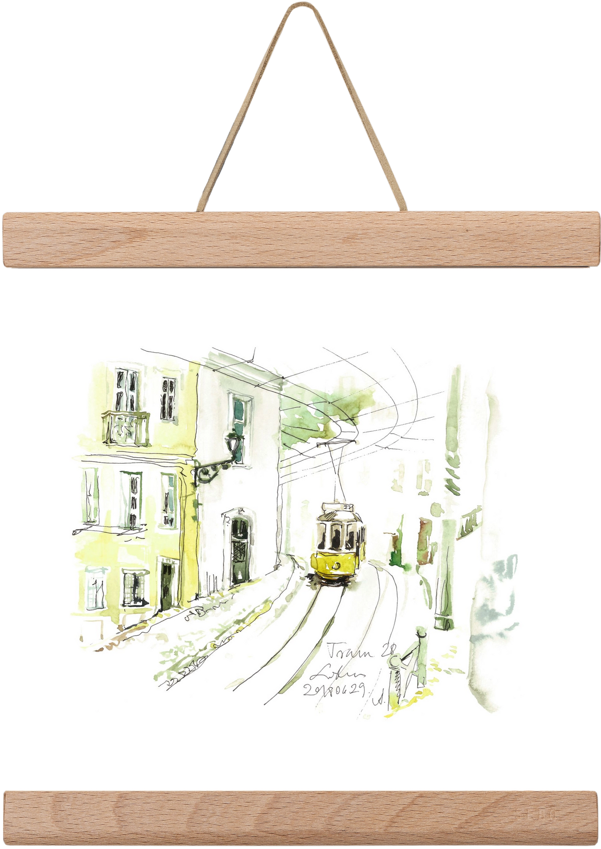 LISBON AQUARELLE NO.27, 20x20 cm (20x20 cm), Tölgy akasztó