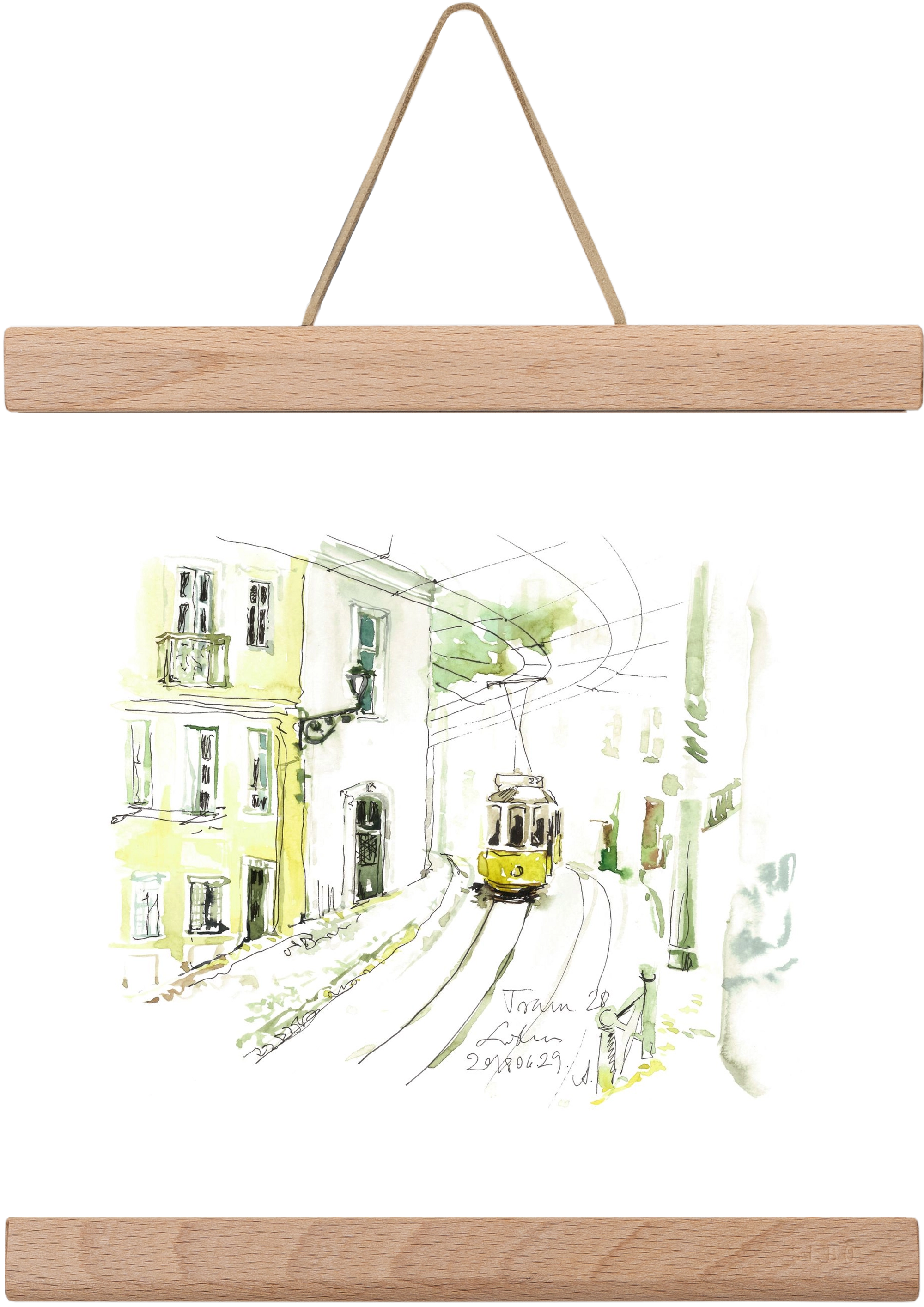 LISBON AQUARELLE NO.27, 20x20 cm (20x20 cm), Tölgy akasztó