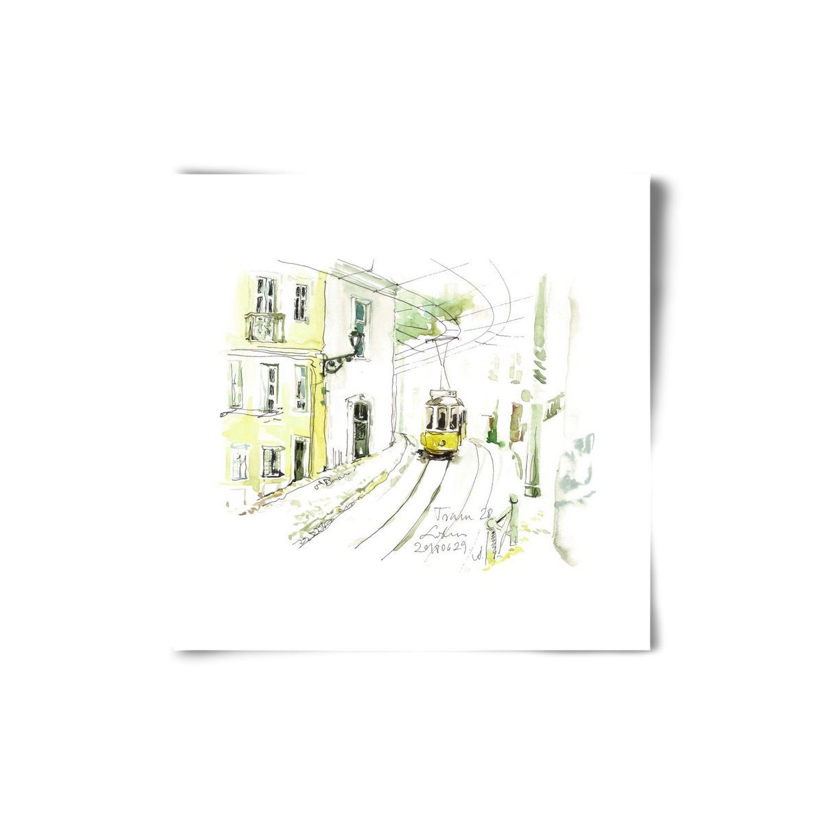 LISBON AQUARELLE NO.27, 20x20 cm, Keret nélkül