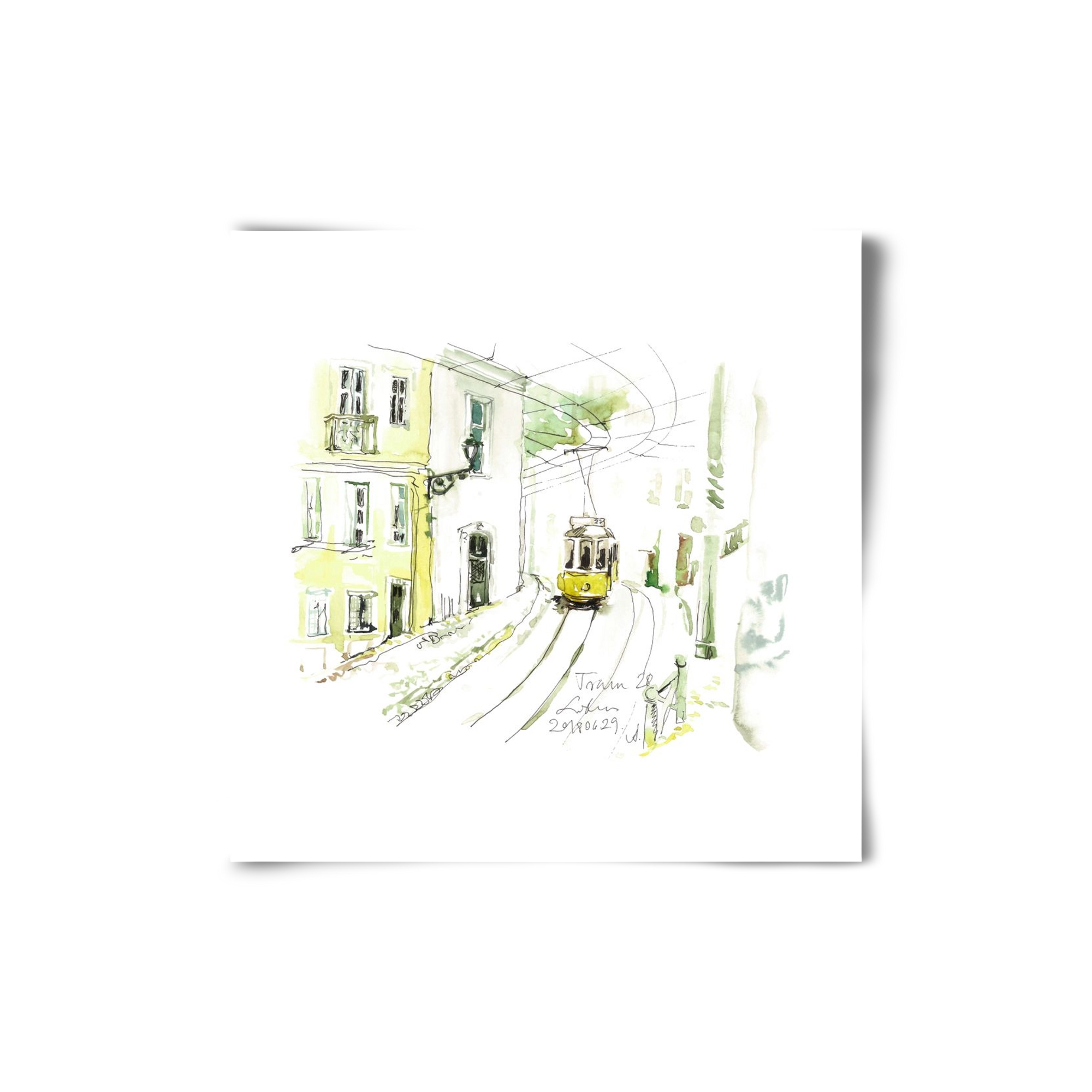 LISBON AQUARELLE NO.27, 20x20 cm, Keret nélkül