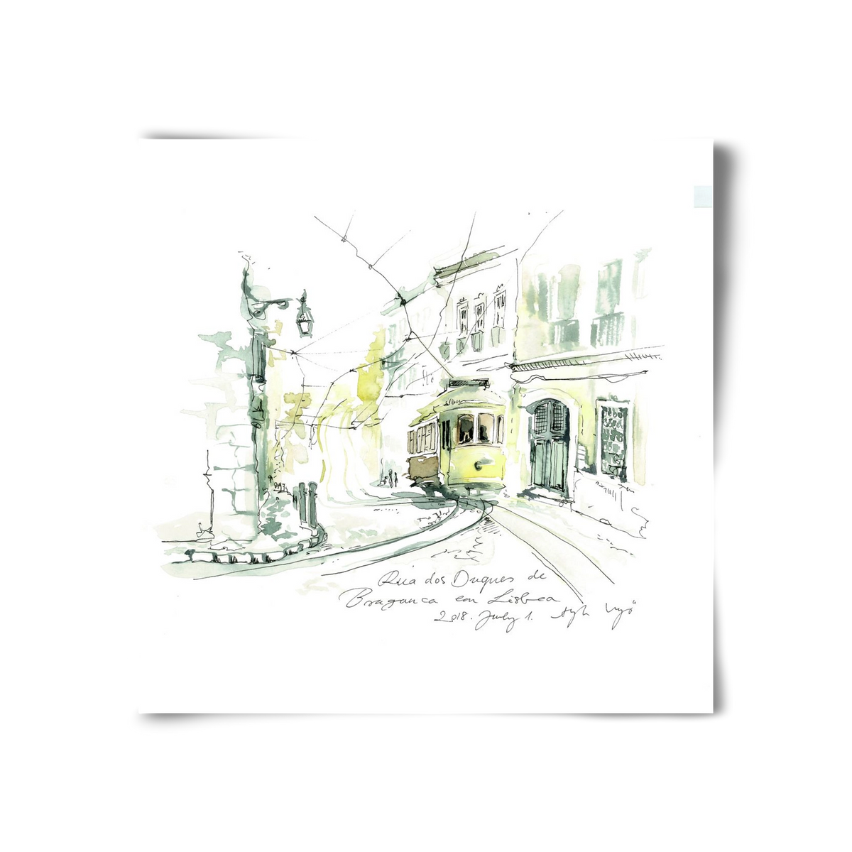 LISBON AQUARELLE NO.28, 30x30 cm, Keret nélkül