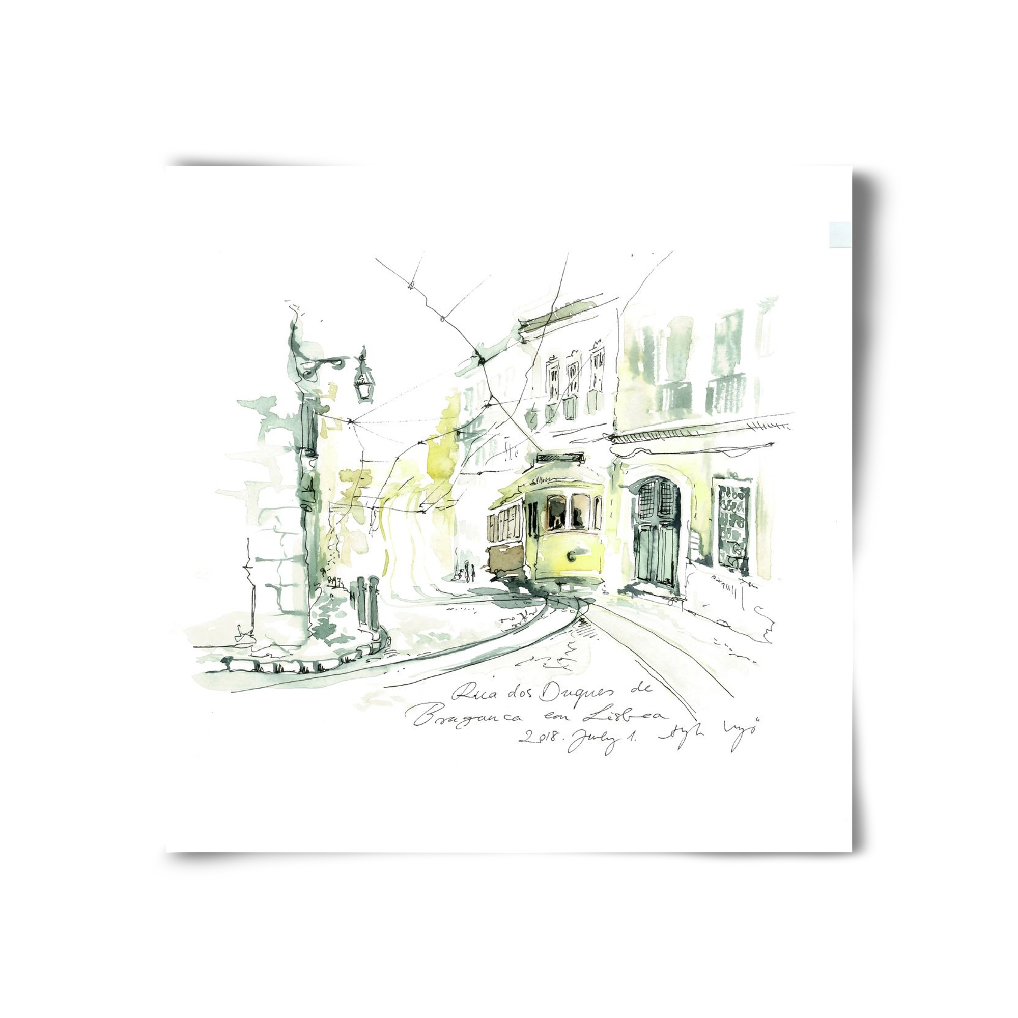 LISBON AQUARELLE NO.28, 30x30 cm, Keret nélkül