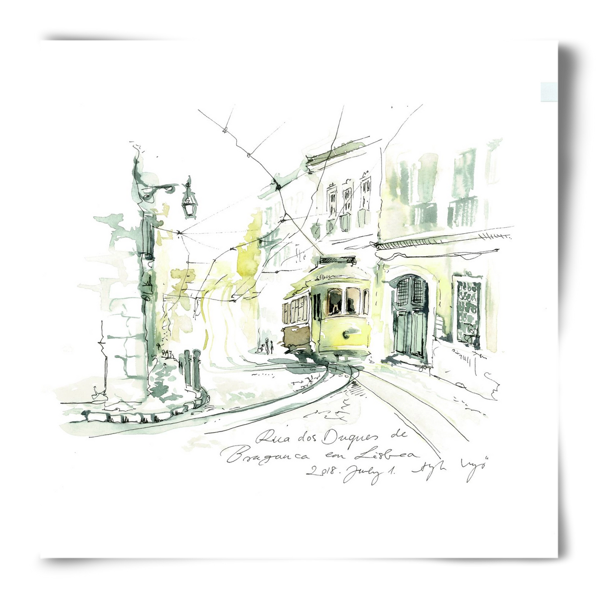 LISBON AQUARELLE NO.28, 50x50 cm, Keret nélkül