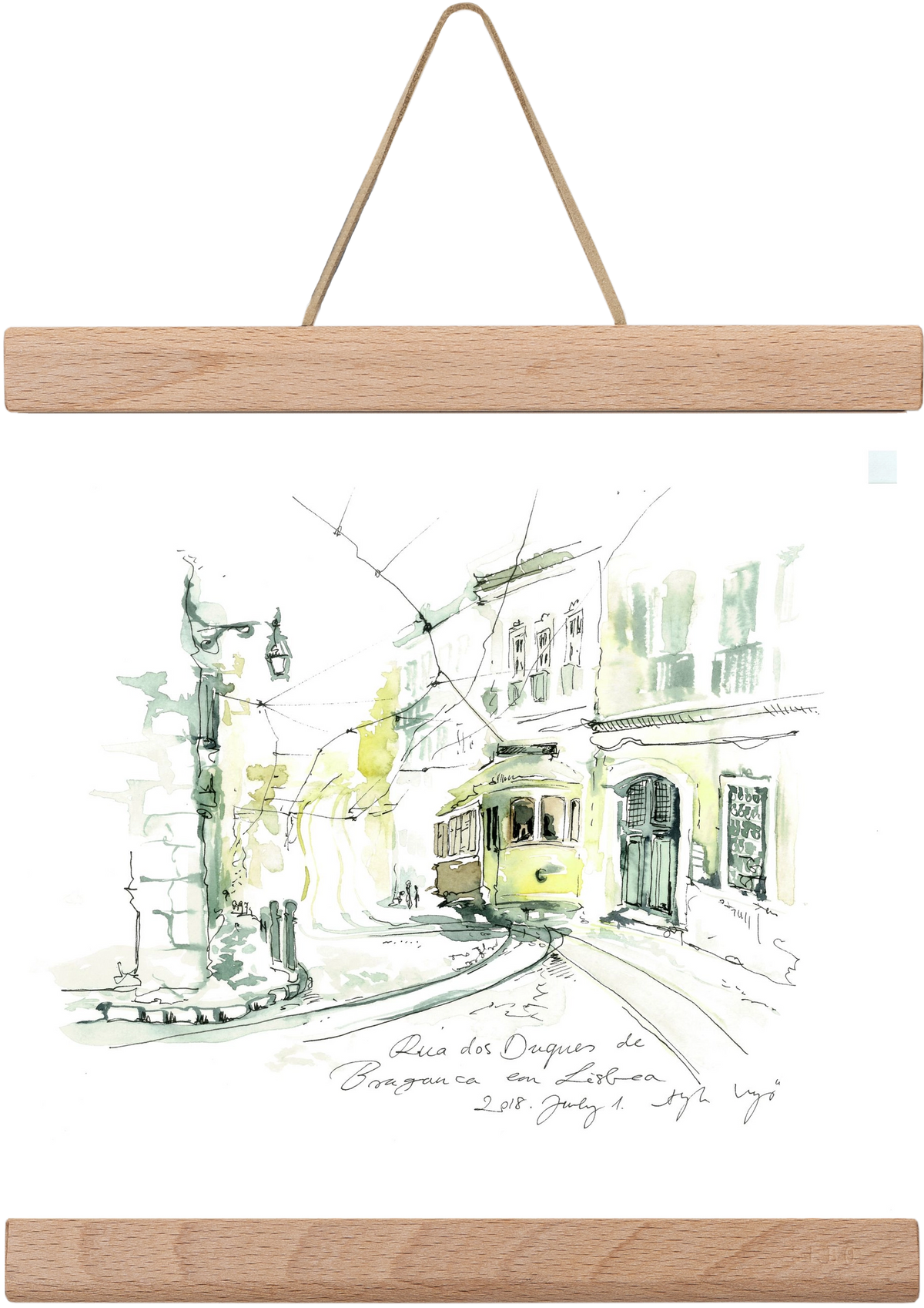 LISBON AQUARELLE NO.28, 20x20 cm (20x20 cm), Tölgy akasztó