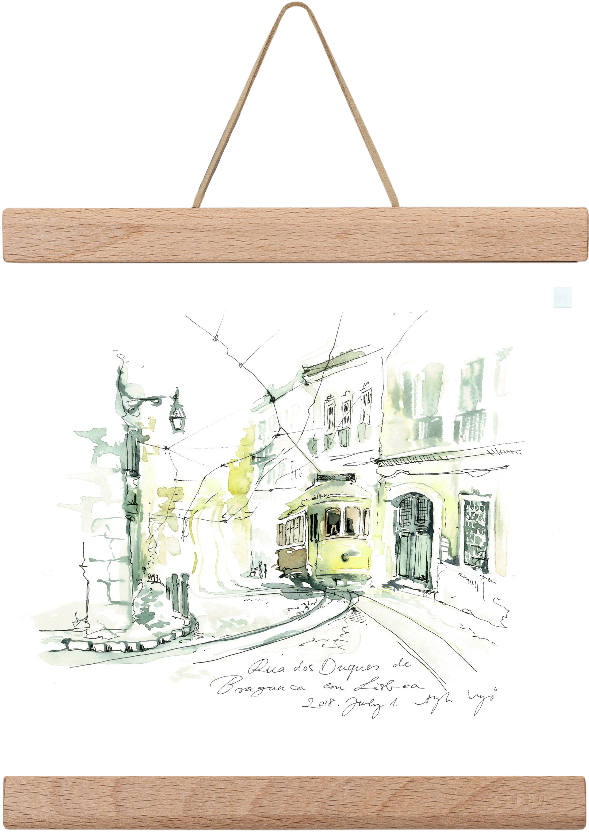 LISBON AQUARELLE NO.28, 20x20 cm (20x20 cm), Tölgy akasztó