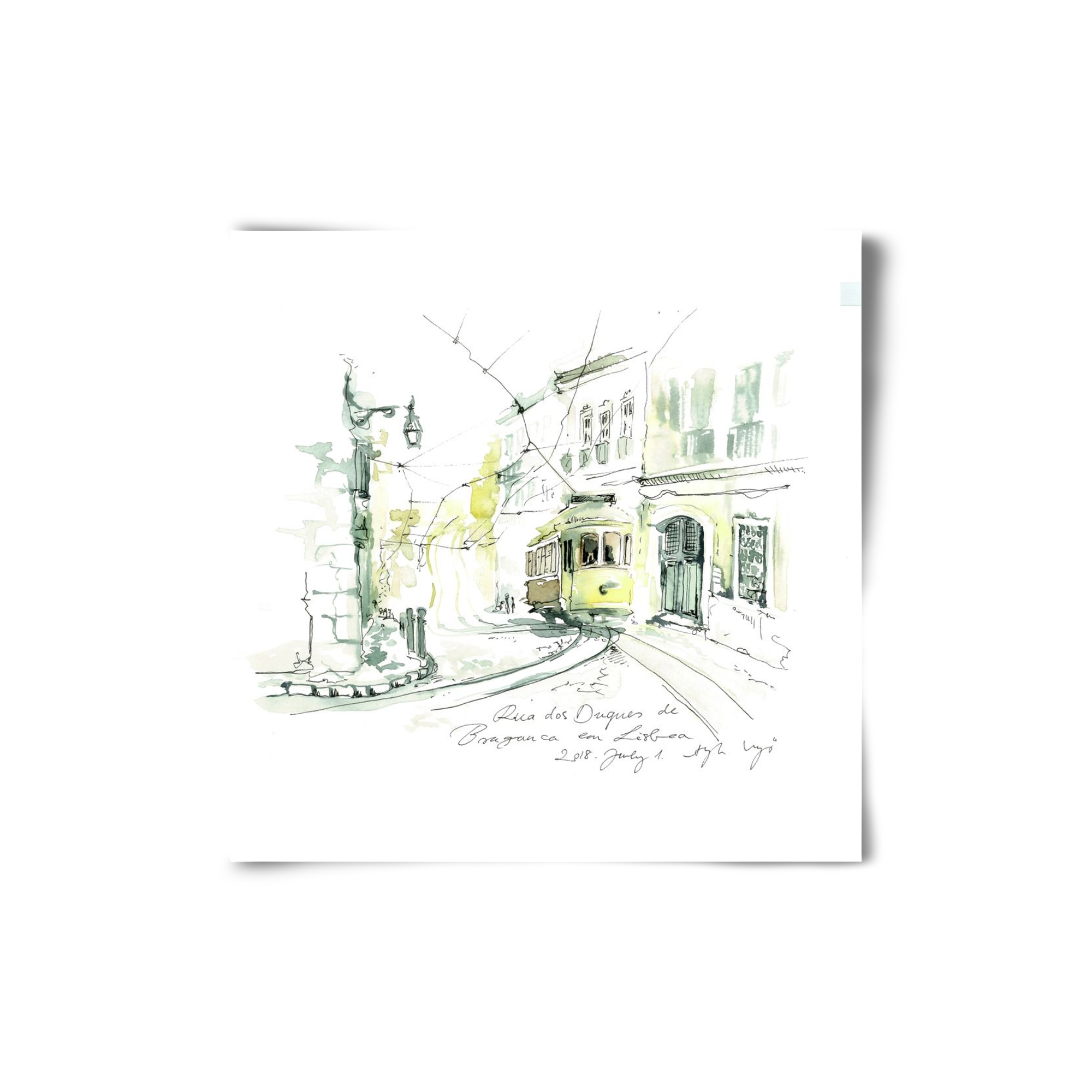 LISBON AQUARELLE NO.28, 20x20 cm, Keret nélkül