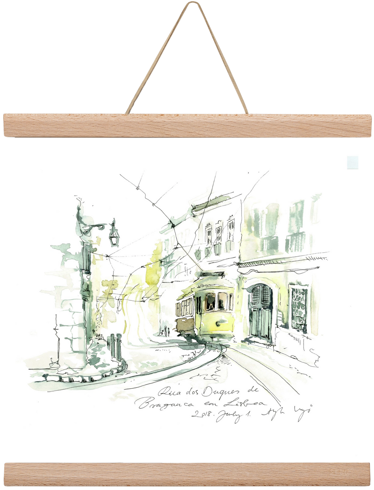 LISBON AQUARELLE NO.28, 30x30 cm (30x30 cm), Tölgy akasztó