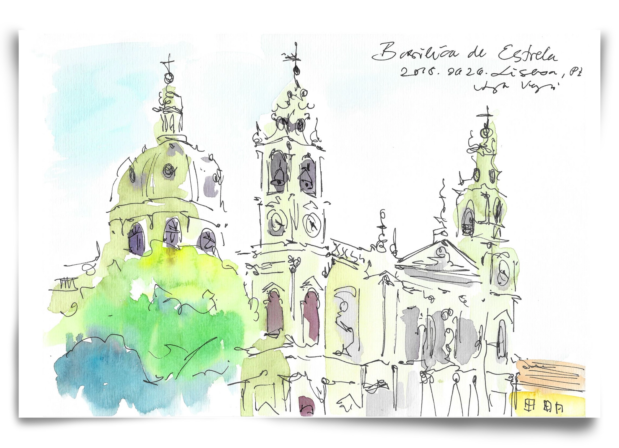 LISBON AQUARELLE NO.29, 90x60 cm, Keret nélkül