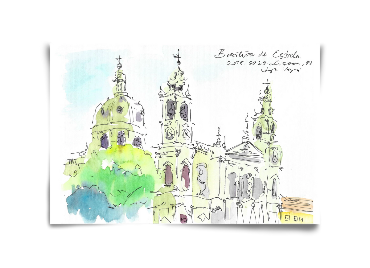 LISBON AQUARELLE NO.29, 45x30 cm, Keret nélkül