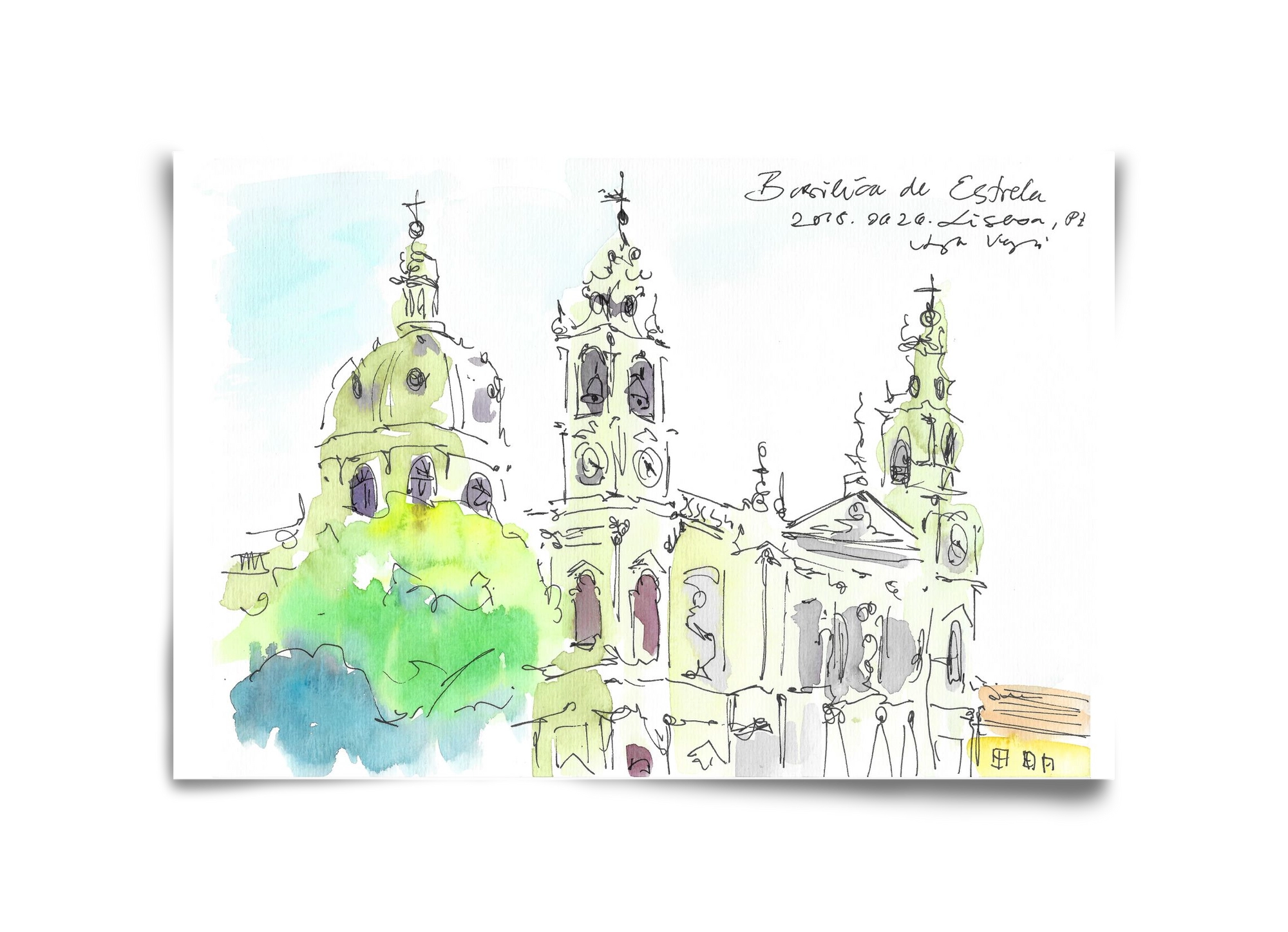 LISBON AQUARELLE NO.29, 45x30 cm, Keret nélkül