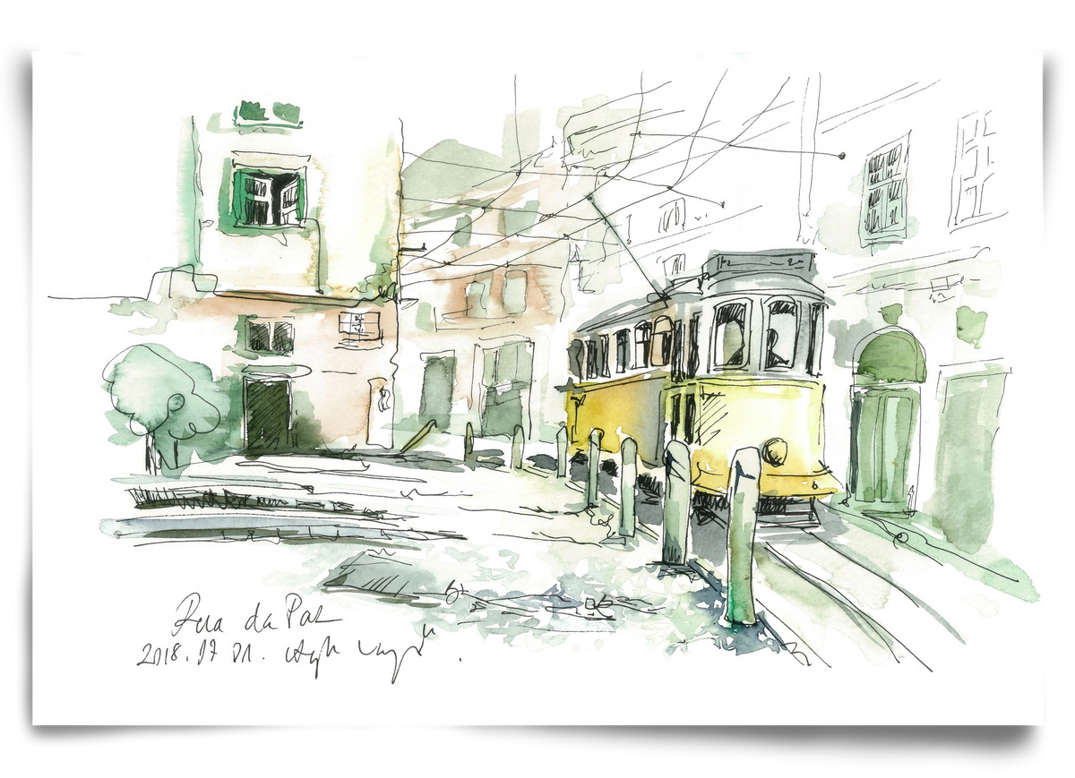 LISBON AQUARELLE NO.30, 90x60 cm, Keret nélkül