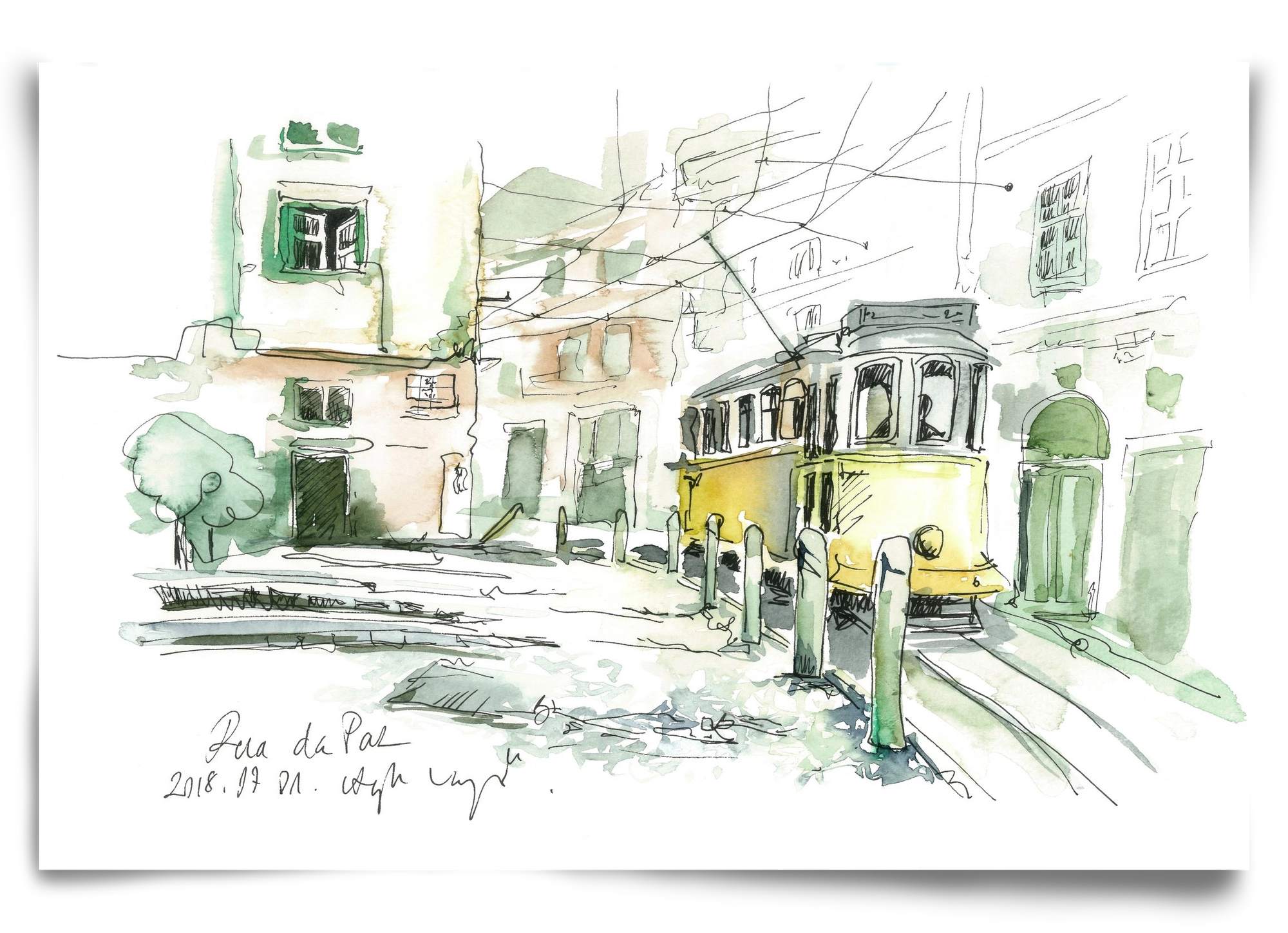 LISBON AQUARELLE NO.30, 90x60 cm, Keret nélkül