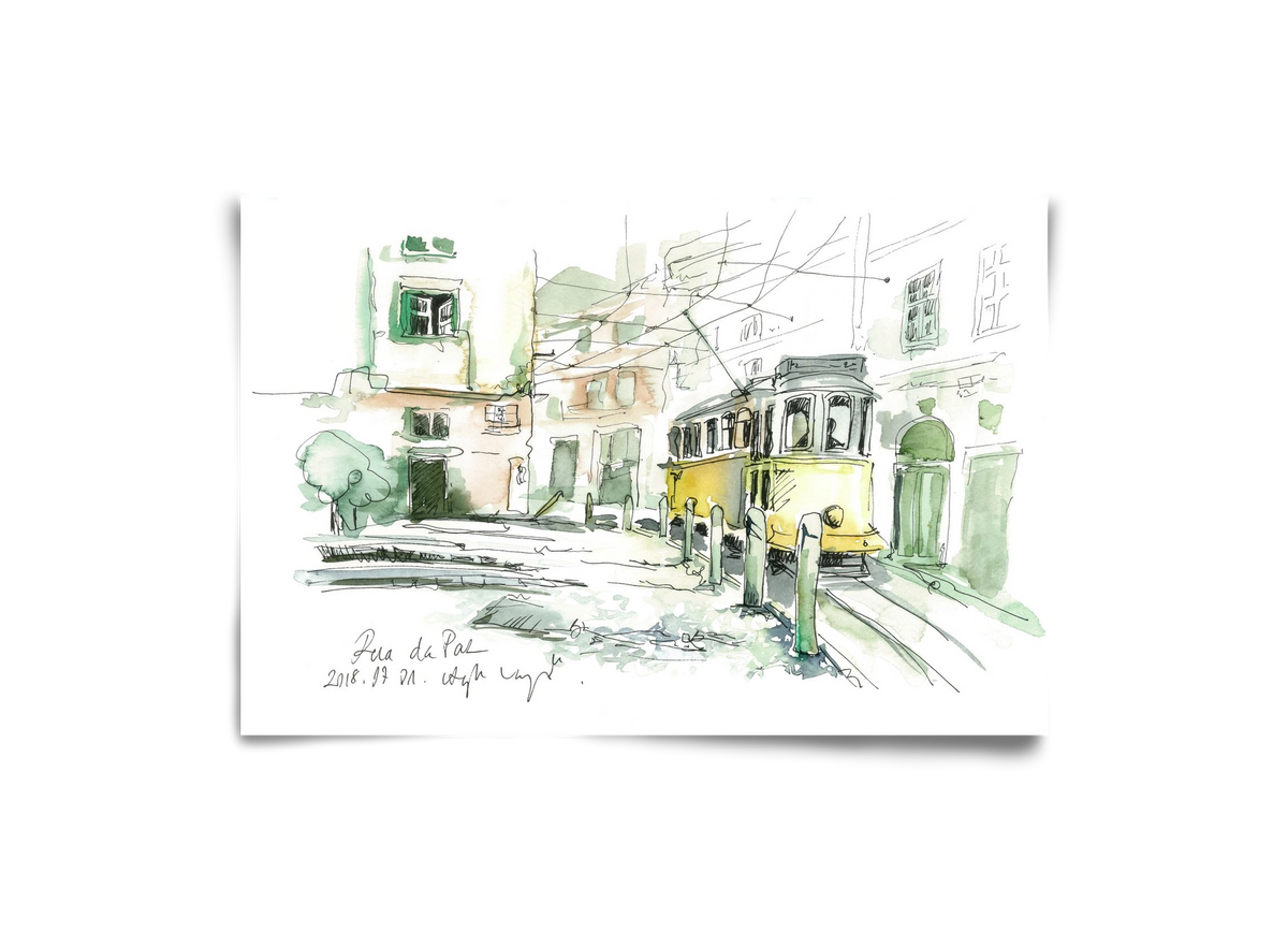 LISBON AQUARELLE NO.30, 30x20 cm, Keret nélkül