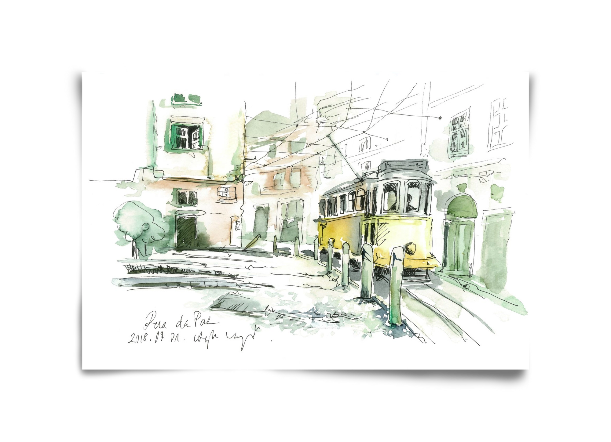 LISBON AQUARELLE NO.30, 45x30 cm, Keret nélkül