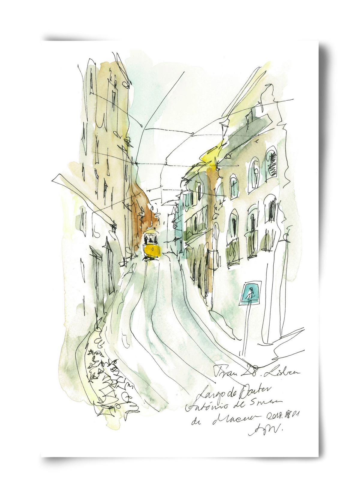 LISBON AQUARELLE NO.31, 40x60 cm, Keret nélkül