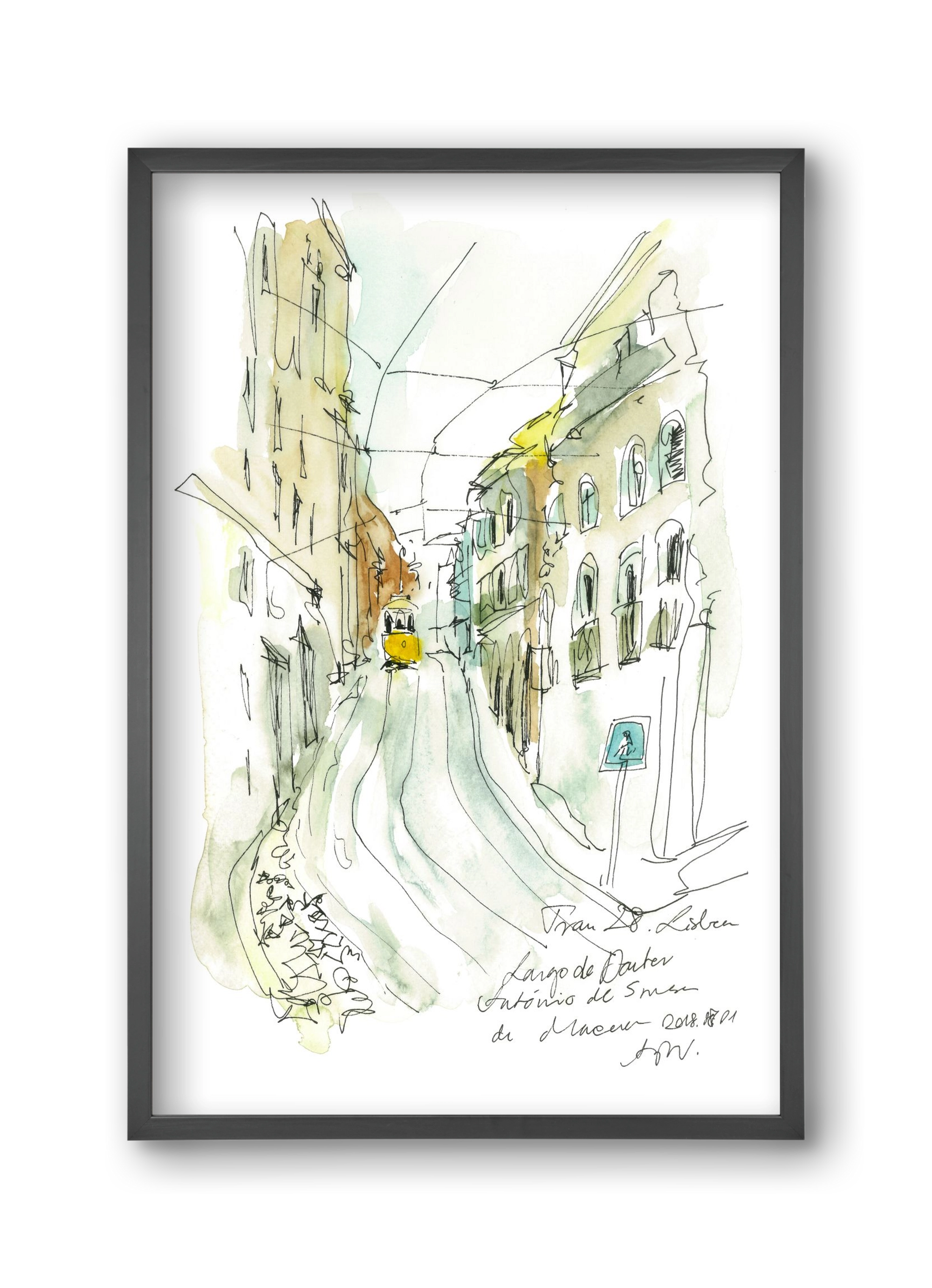 LISBON AQUARELLE NO.31, 30x45 cm (30x45 cm), Fekete keret