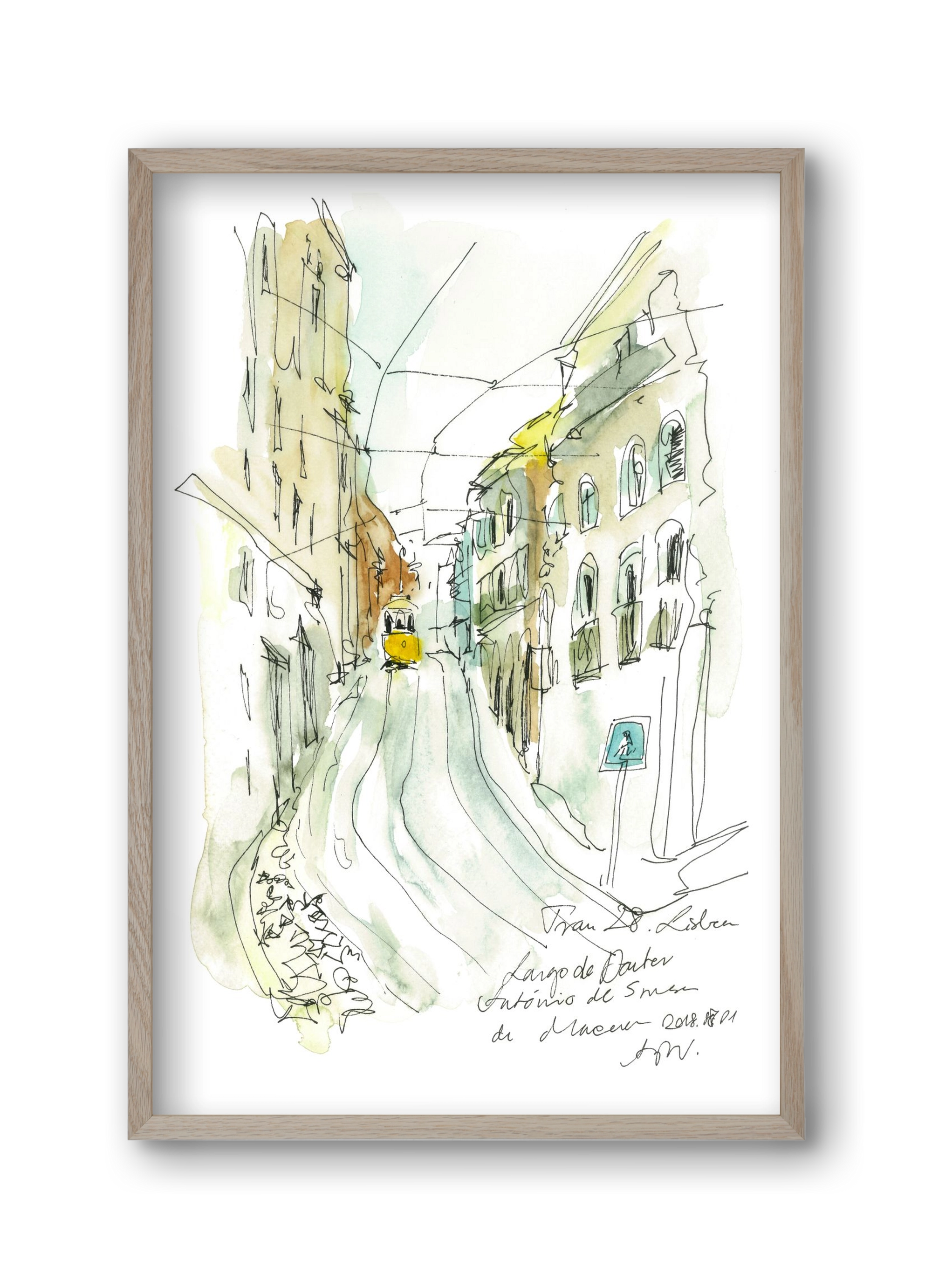 LISBON AQUARELLE NO.31, 30x45 cm (30x45 cm), Tölgy keret