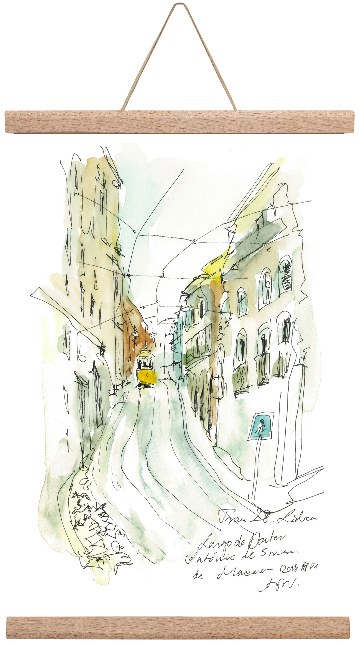 LISBON AQUARELLE NO.31, 30x45 cm (30x45 cm), Tölgy akasztó