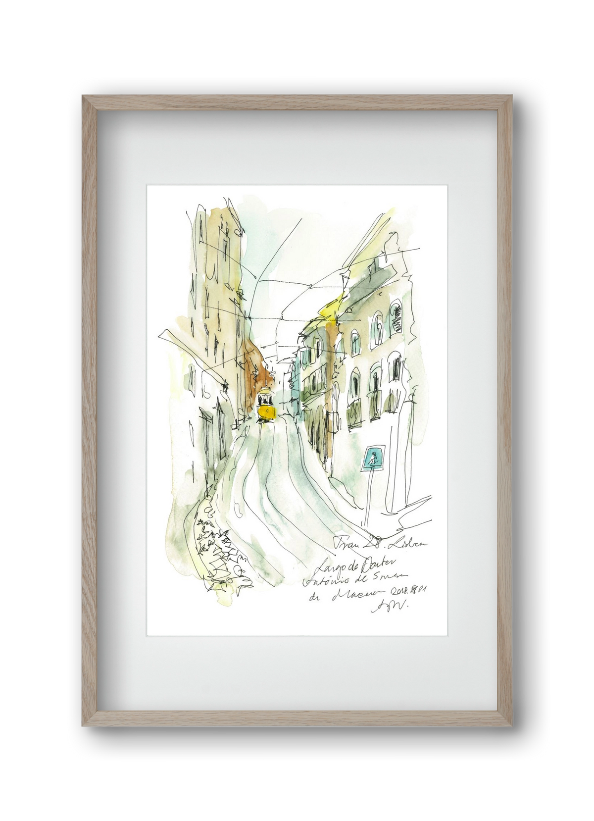 LISBON AQUARELLE NO.31, 30x45 cm (20x30 cm), Tölgy keret, paszpartuval