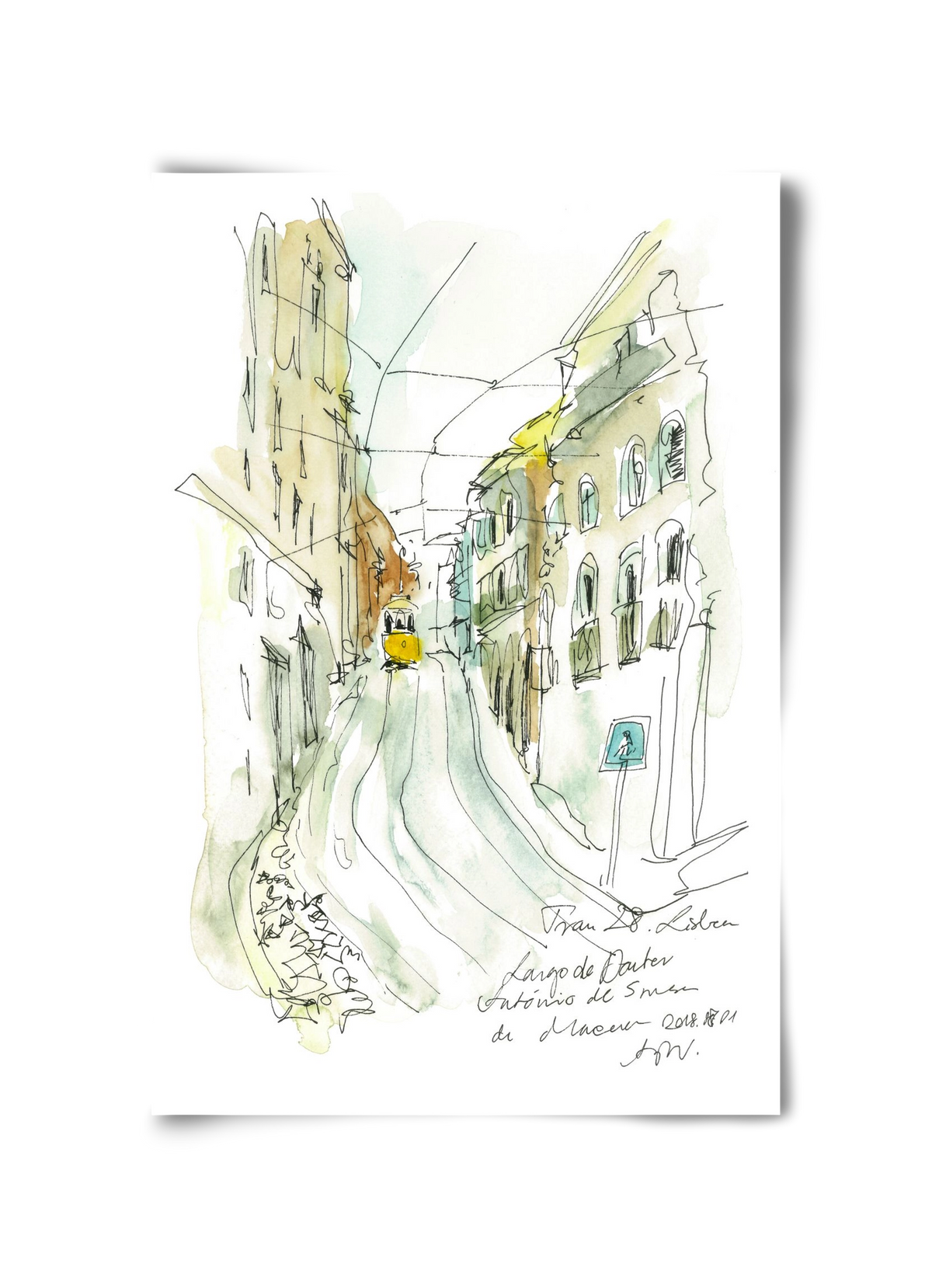 LISBON AQUARELLE NO.31, 30x45 cm, Keret nélkül