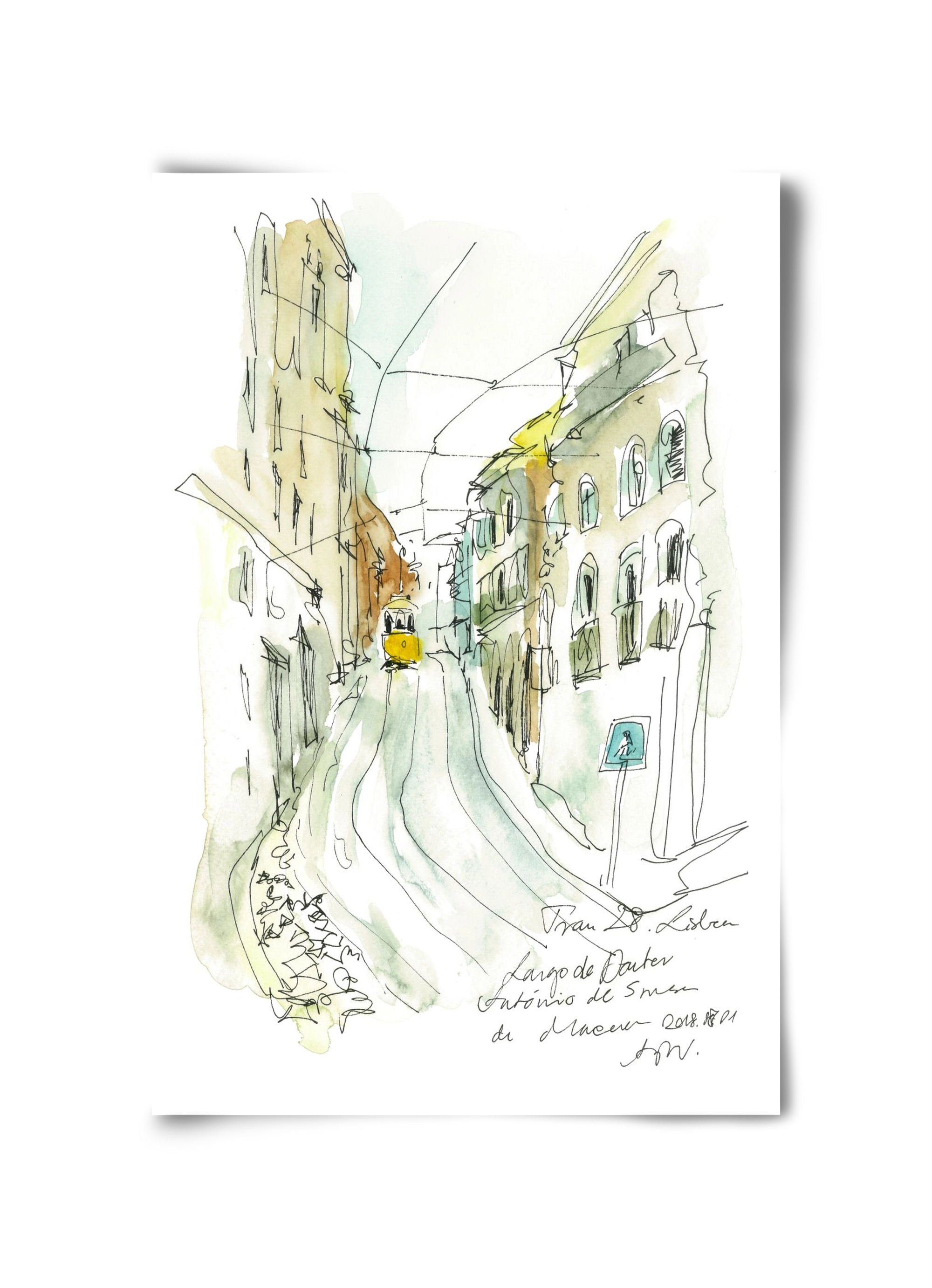 LISBON AQUARELLE NO.31, 30x45 cm, Keret nélkül