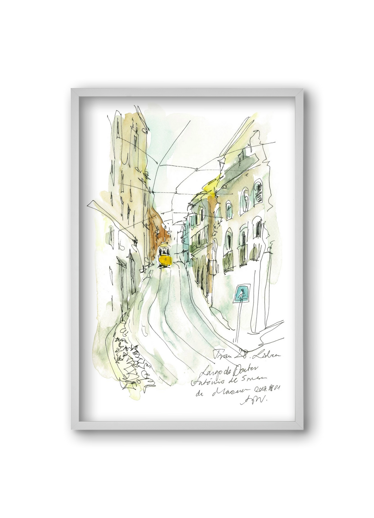 LISBON AQUARELLE NO.31, 20x30 cm (20x30 cm), Fehér keret