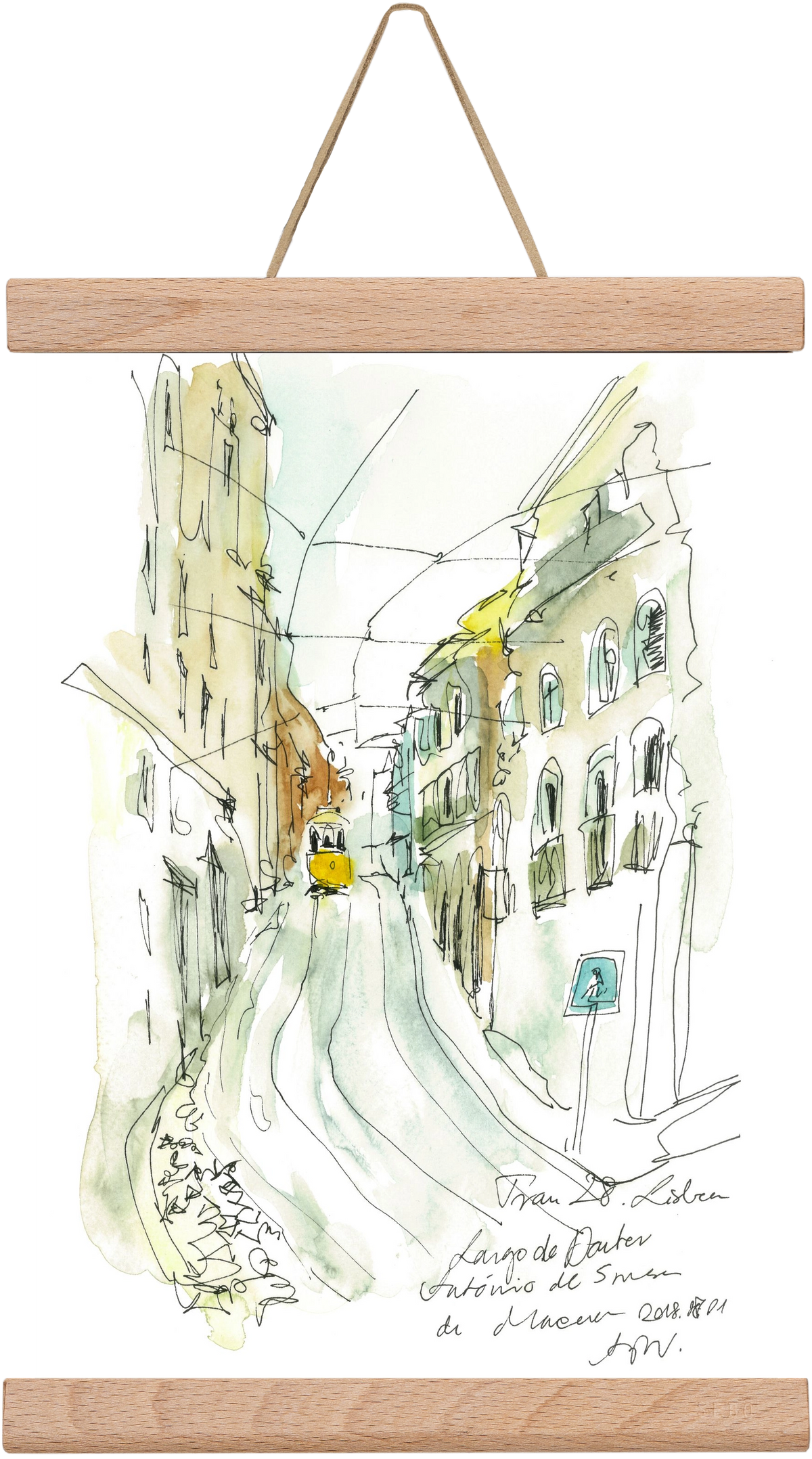 LISBON AQUARELLE NO.31, 20x30 cm (20x30 cm), Tölgy akasztó