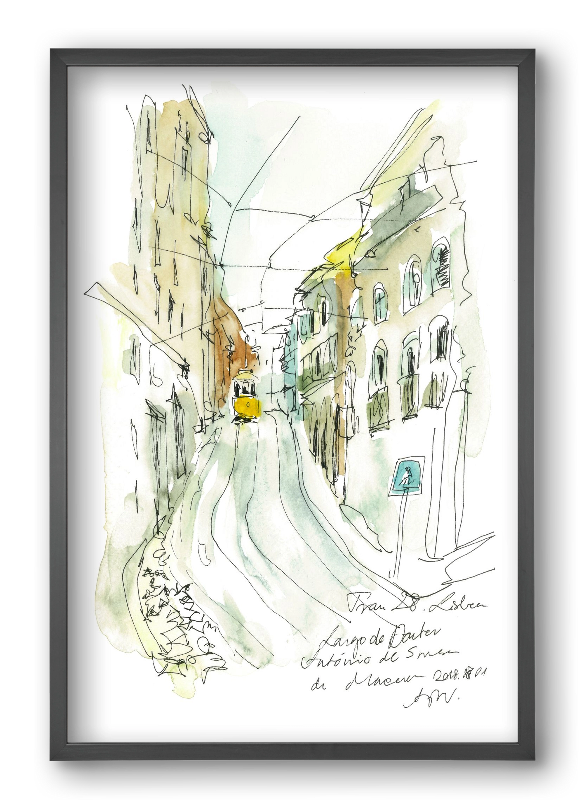 LISBON AQUARELLE NO.31, 40x60 cm (40x60 cm), Fekete keret