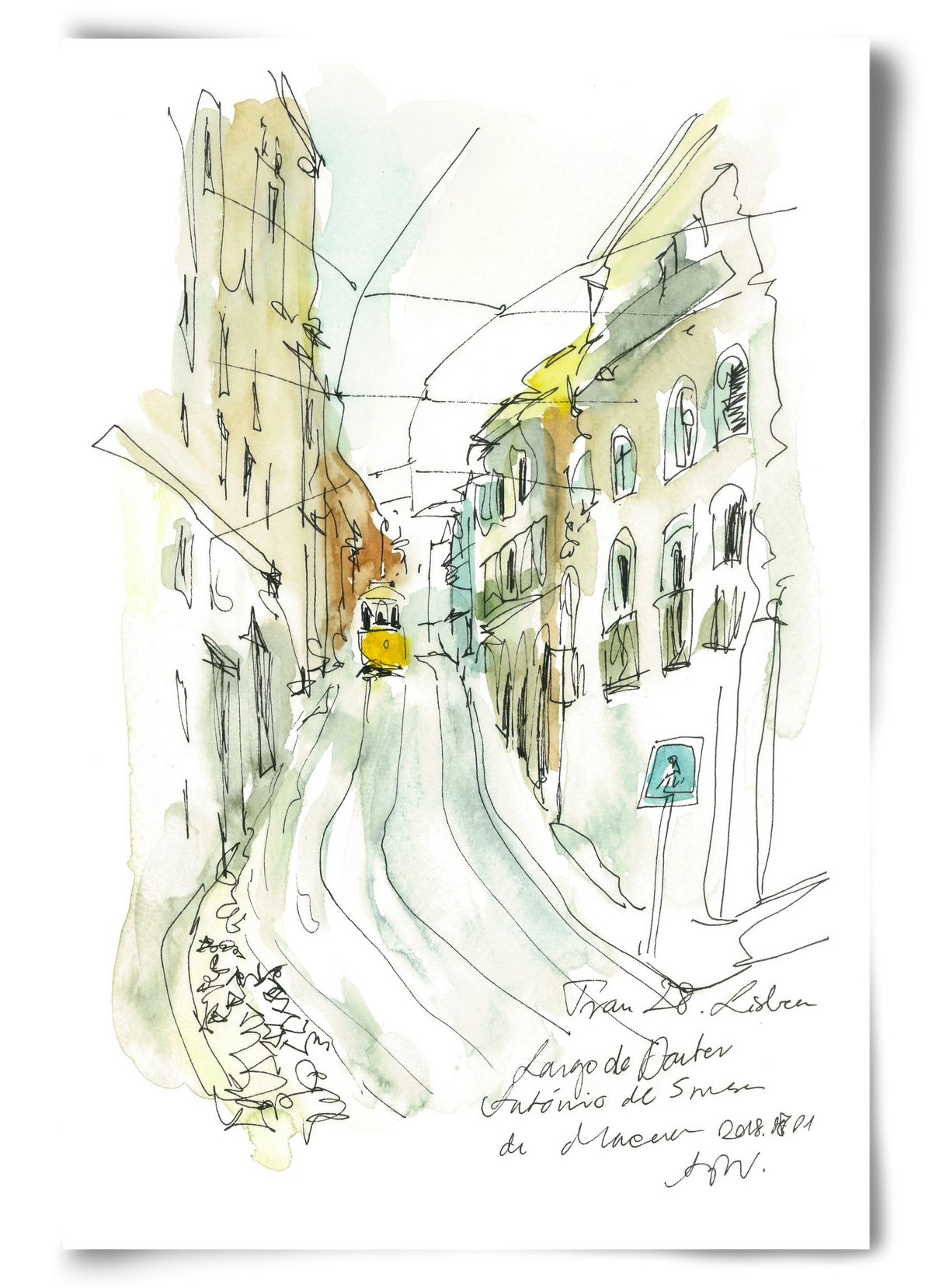 LISBON AQUARELLE NO.31, 60x90 cm, Keret nélkül