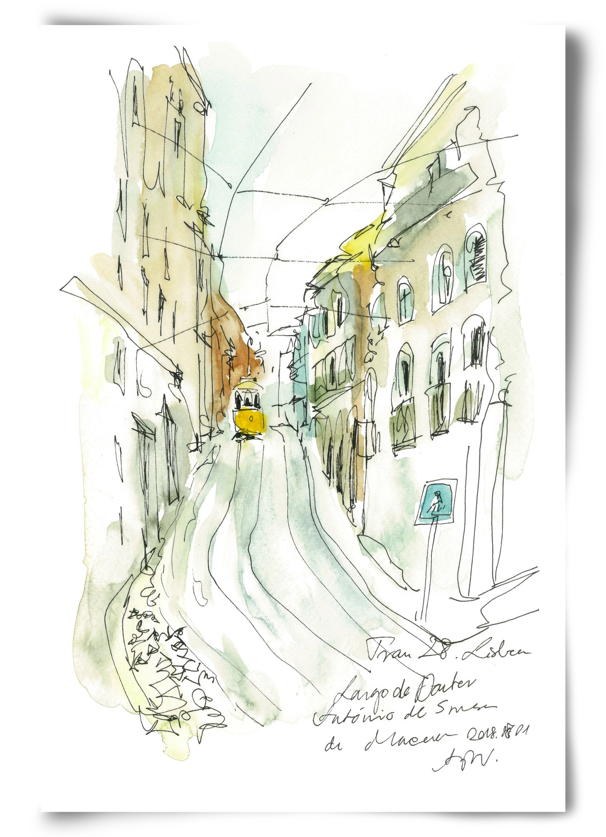 LISBON AQUARELLE NO.31, 60x90 cm, Keret nélkül