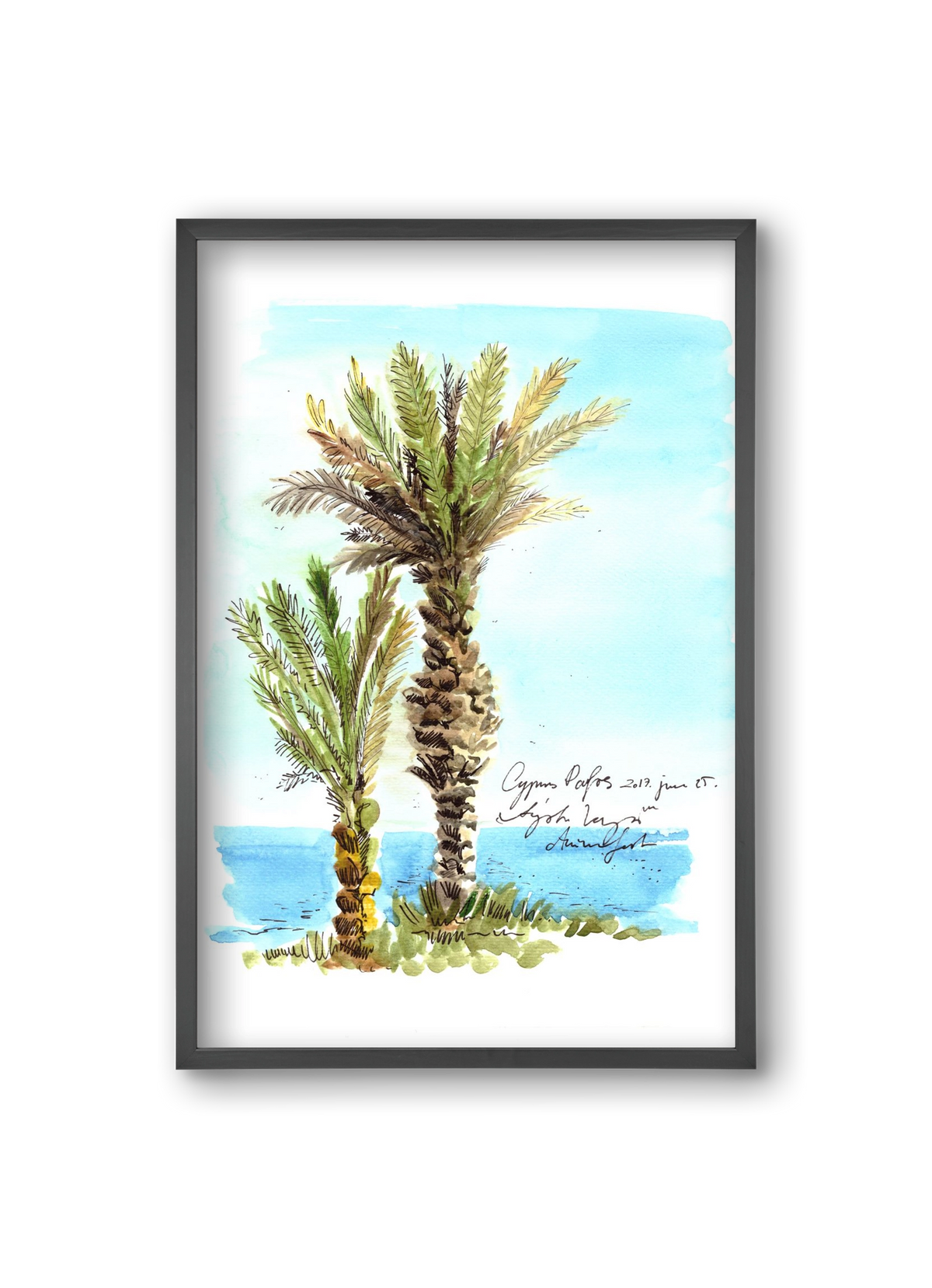 CYPRUS AQUARELLE NO.1, 20x30 cm (20x30 cm), Fekete keret