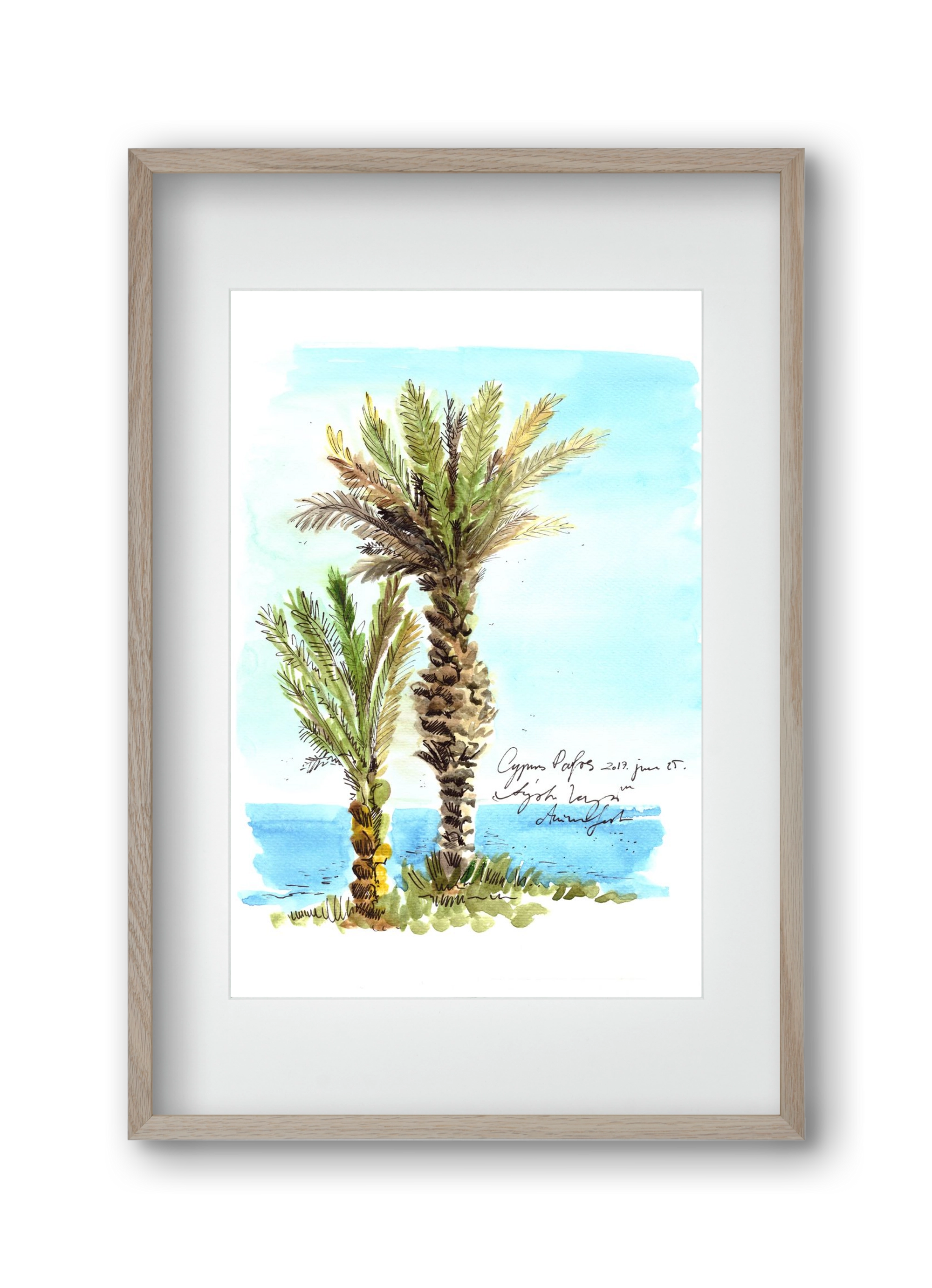 CYPRUS AQUARELLE NO.1, 30x45 cm (20x30 cm), Tölgy keret, paszpartuval