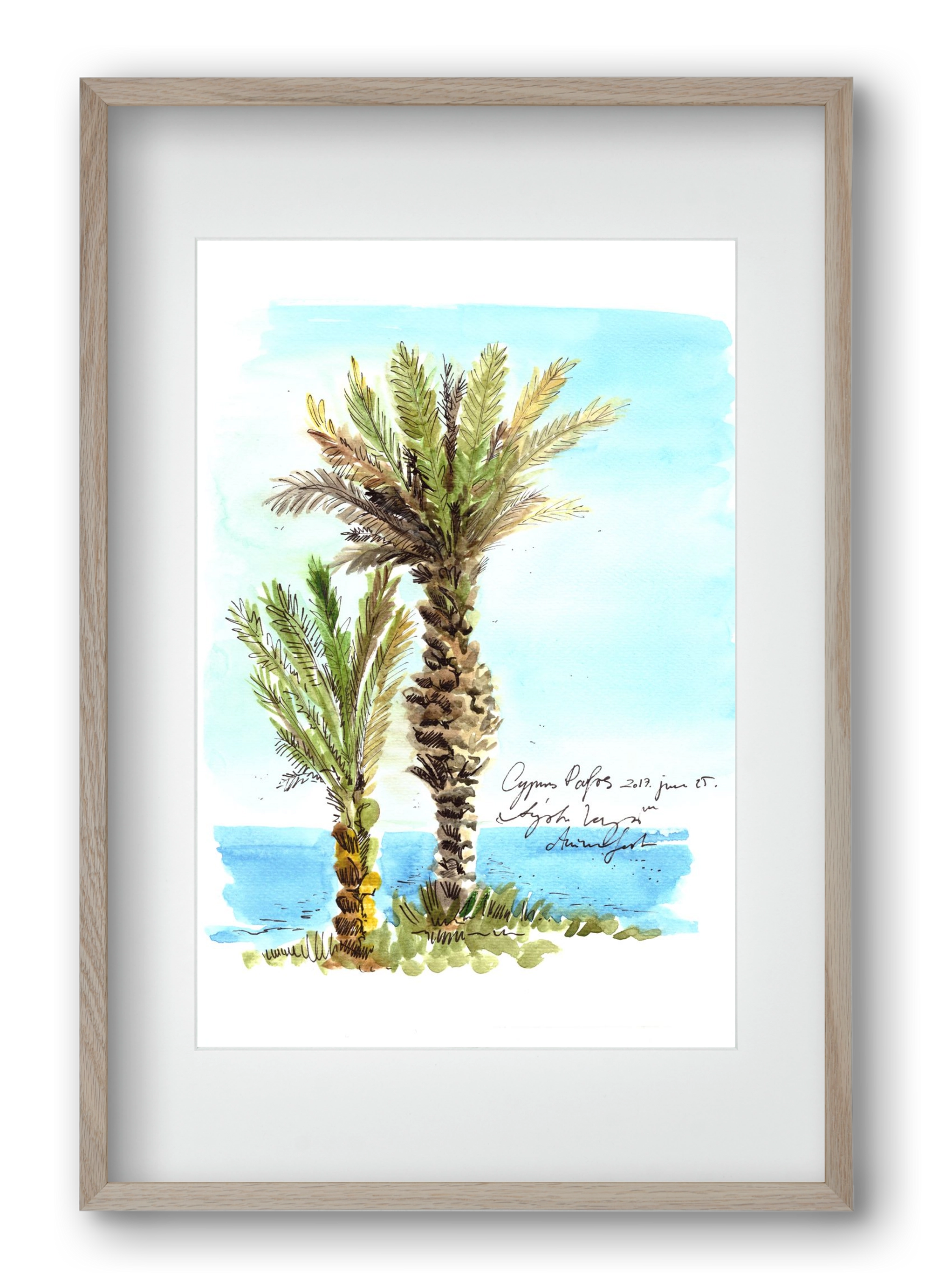 CYPRUS AQUARELLE NO.1, 40x60 cm (30x45 cm), Tölgy keret, paszpartuval