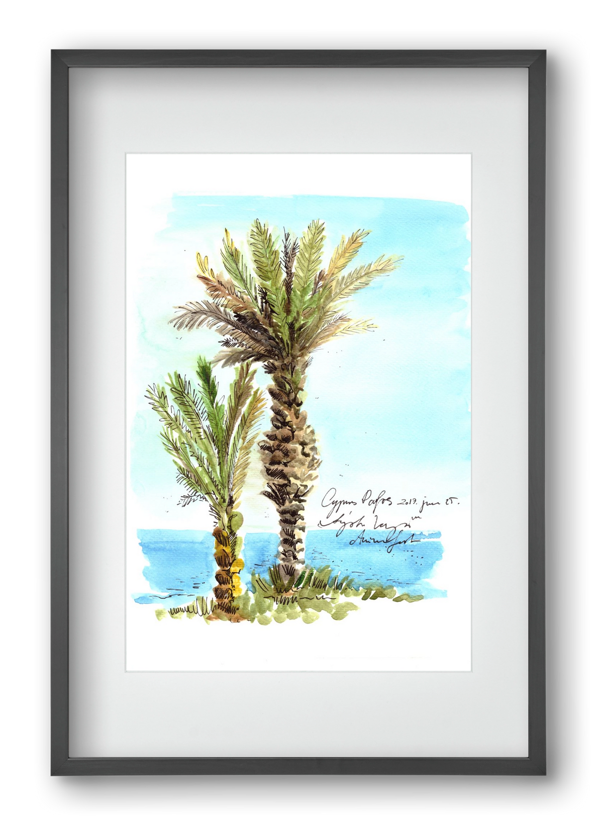 CYPRUS AQUARELLE NO.1, 40x60 cm (30x45 cm), Fekete keret, paszpartuval