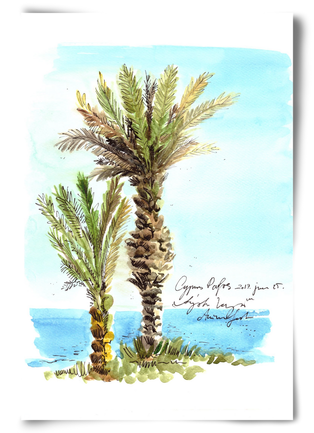 CYPRUS AQUARELLE NO.1, 60x90 cm, Keret nélkül