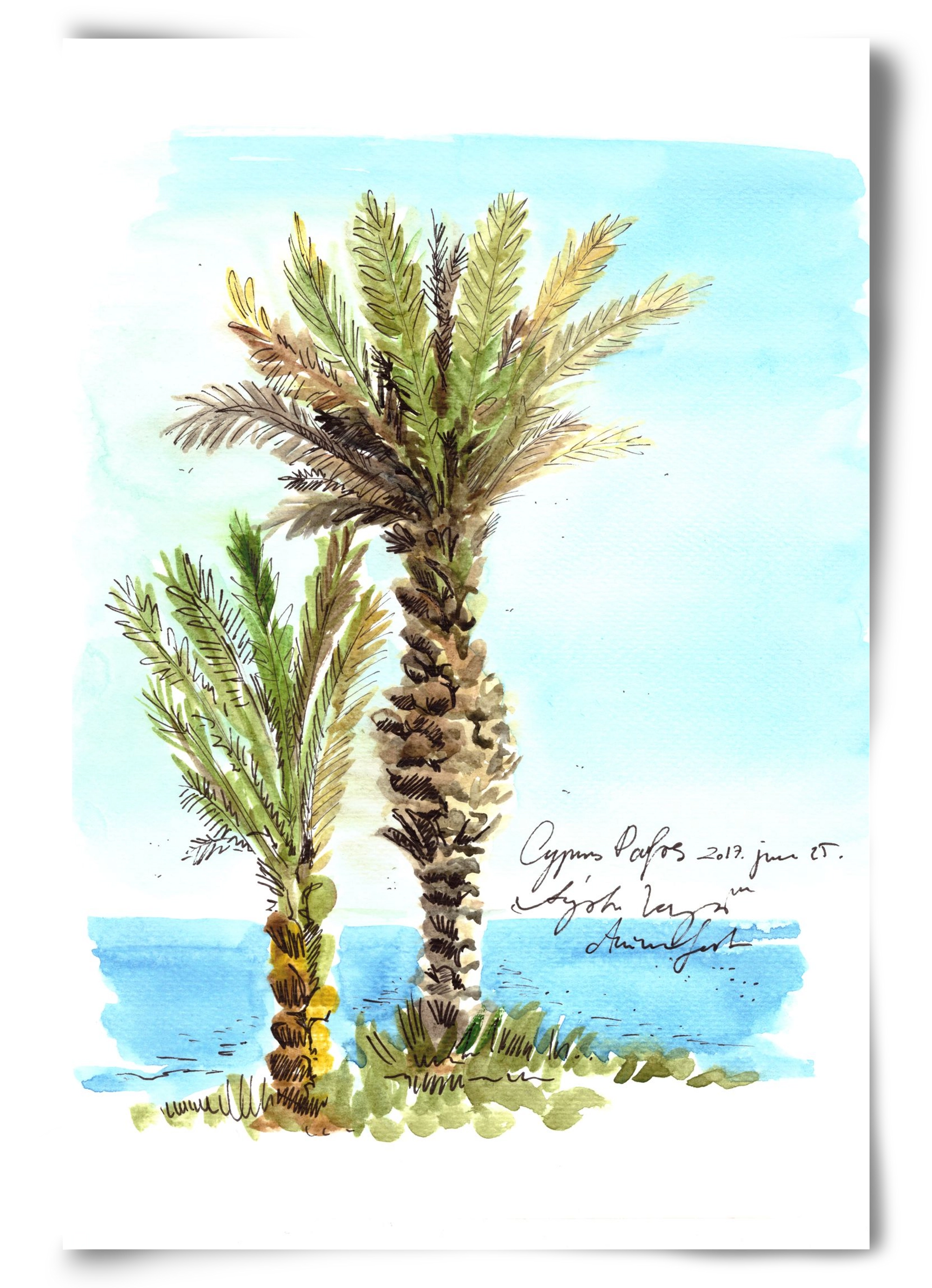 CYPRUS AQUARELLE NO.1, 60x90 cm, Keret nélkül