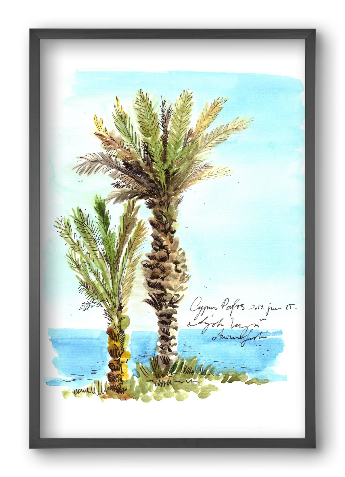 CYPRUS AQUARELLE NO.1, 40x60 cm (40x60 cm), Fekete keret