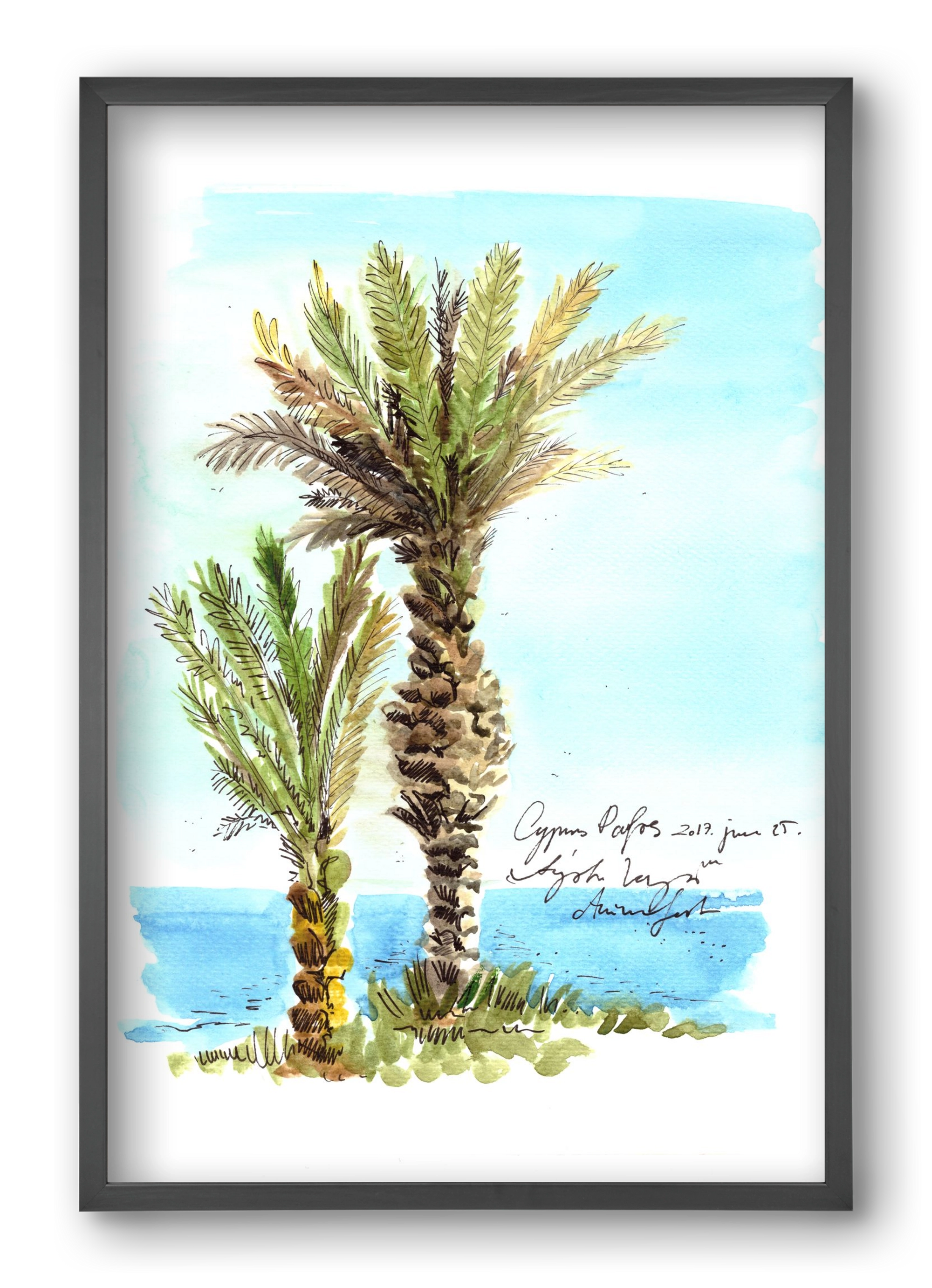 CYPRUS AQUARELLE NO.1, 40x60 cm (40x60 cm), Fekete keret